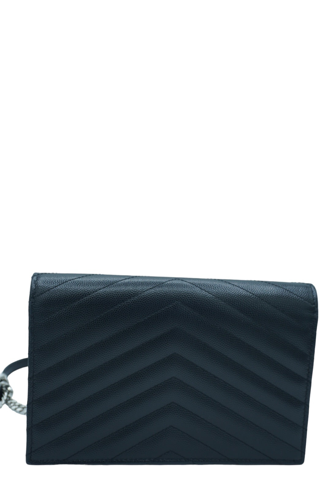 SAINT LAURENT - Grain De Poudre Wallet Black Matelasse Crossbody Bag