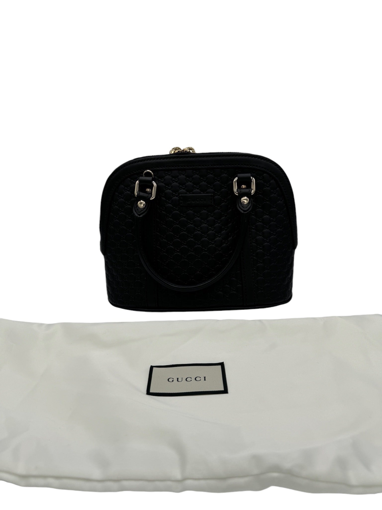 Bolso de hombro Guccissima Micro de piel negra con GG de segunda mano