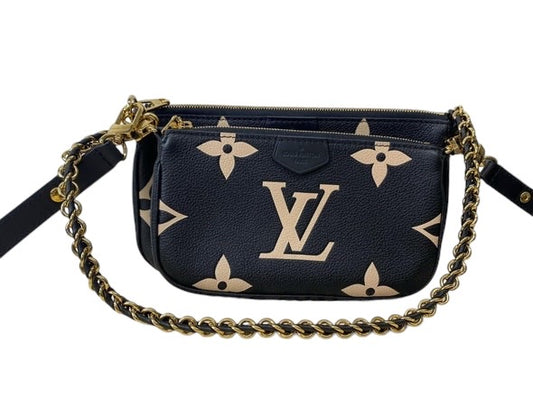 PRE-OWNED LV Black Beige Multi Pochette Accessoires