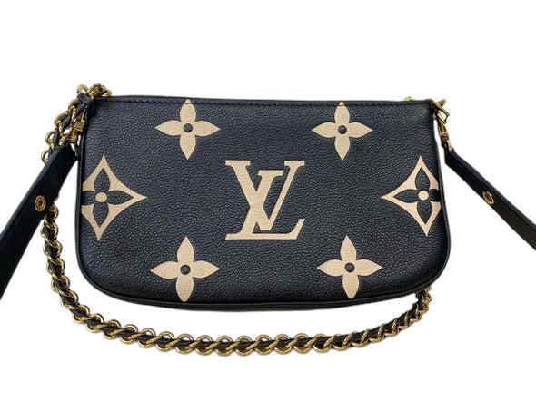 PRE-OWNED LV Black Beige Multi Pochette Accessoires