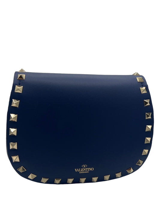 VALENTINO - Vitello Rockstud Halfmoon Saddle Bag