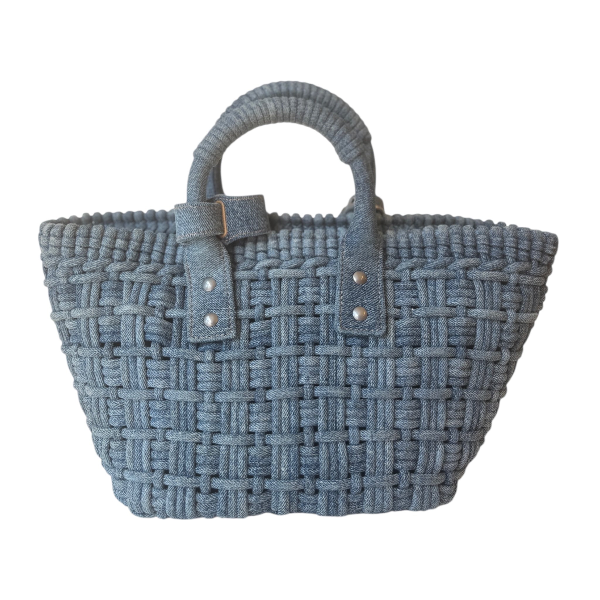 PRE-OWNED Bistro Denim Basket Shoulder Bag
