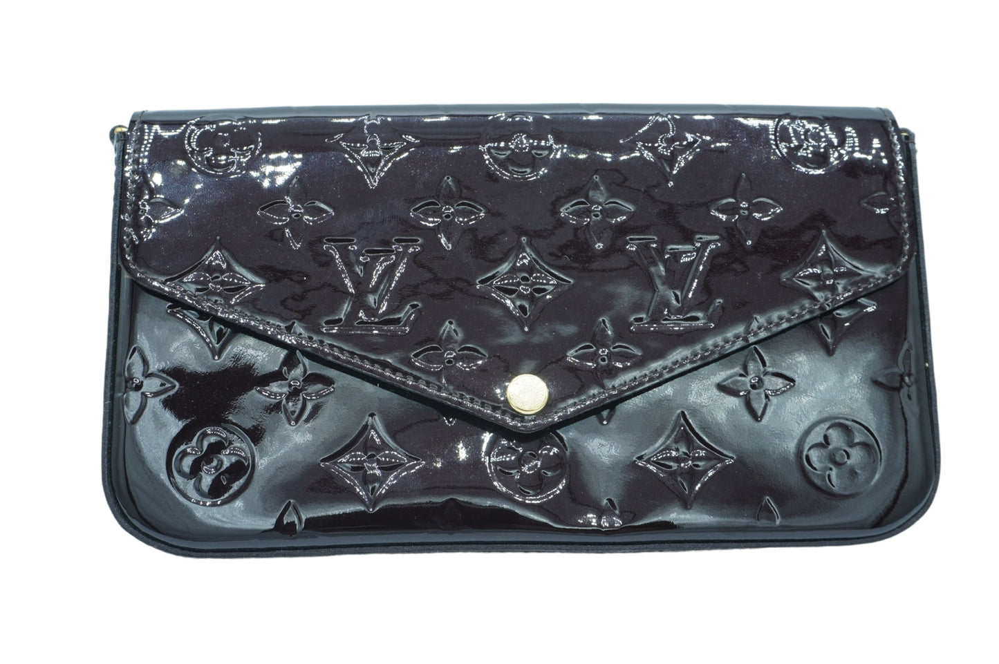 LOUIS VUITTON - Felicie Monogram Wallet Amarante Monogram Vernis Leather