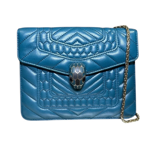 PRE-OWNED Acqua Calfskin Quilted Serpenti Forever Shoulder Bag