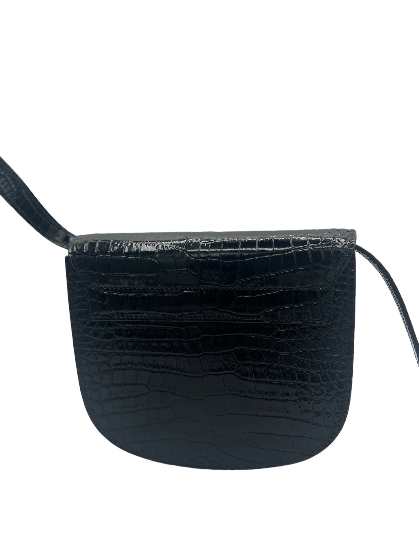 SAINT LAURENT - Kaia Medium YSL Croc-Embossed Stachel Crossbody Bag