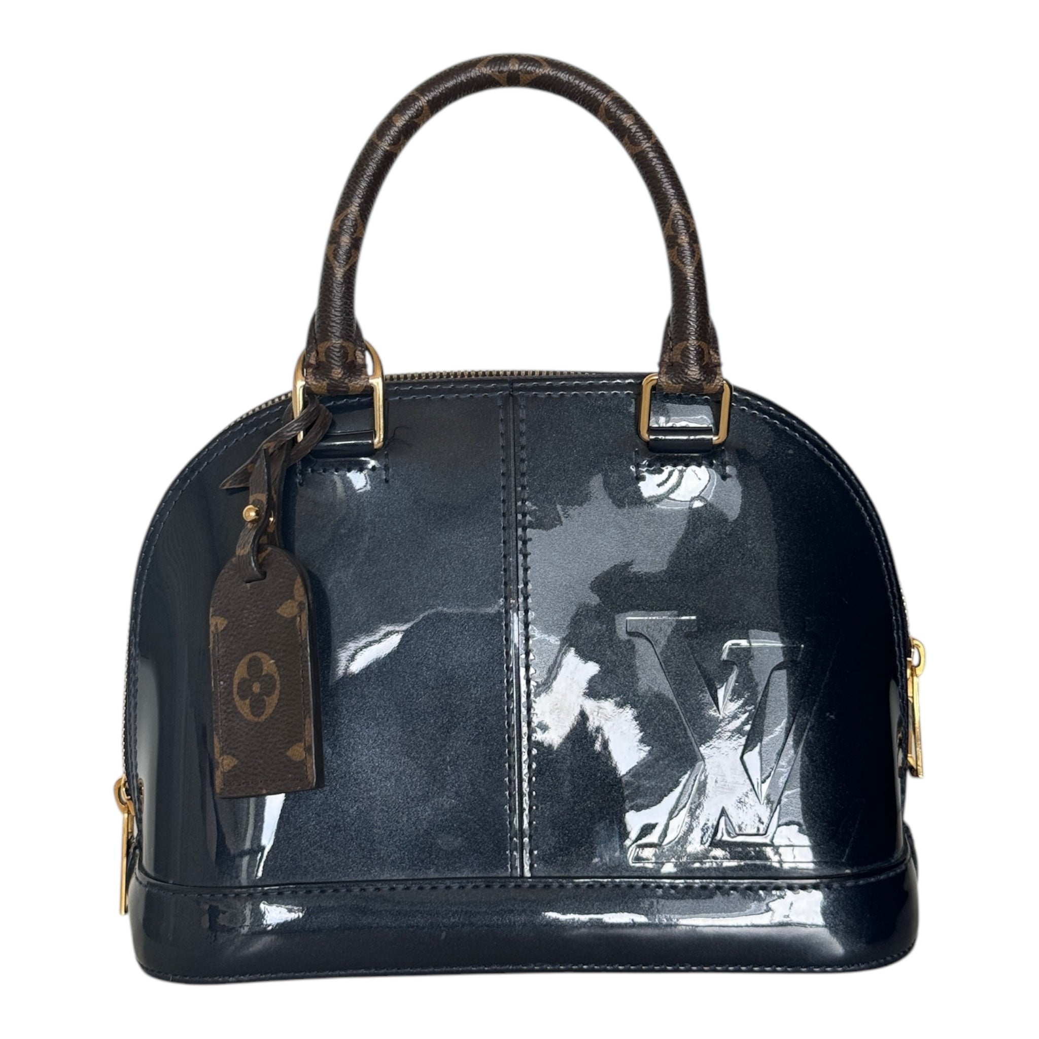 LV-Vernis Lisse azul y monograma Alma BB USADOS