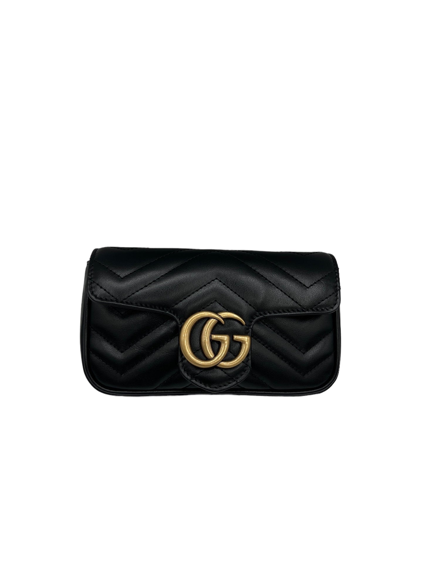 GUCCI - Black GG Super Mini Marmont Crossbody Bag