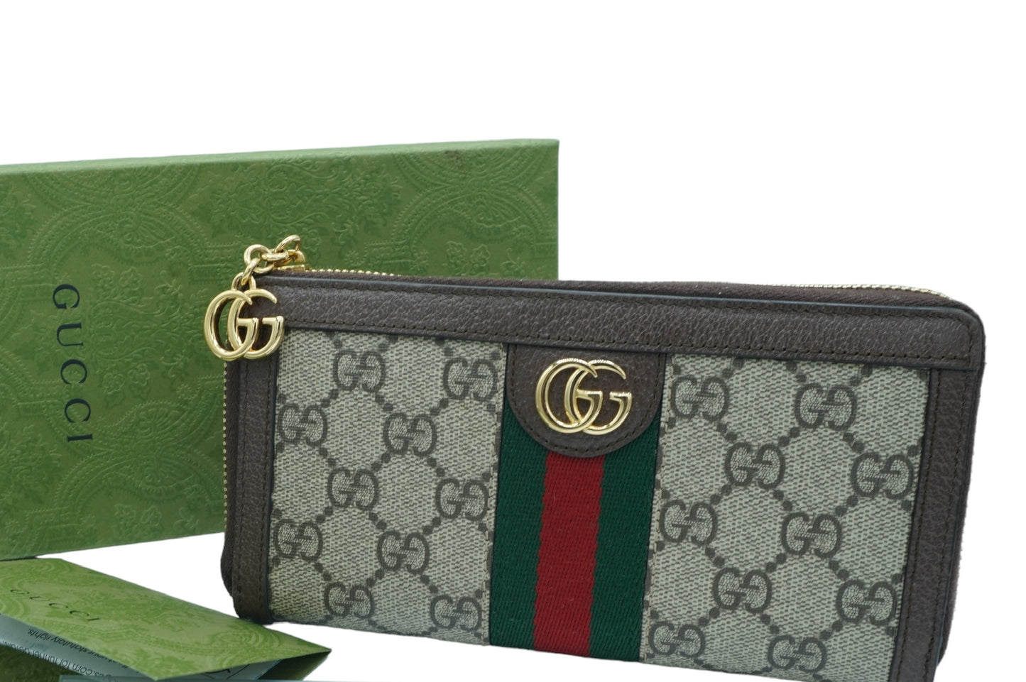 GUCCI - GG Supreme Mongoram Web Ophidia Zip Around Wallet