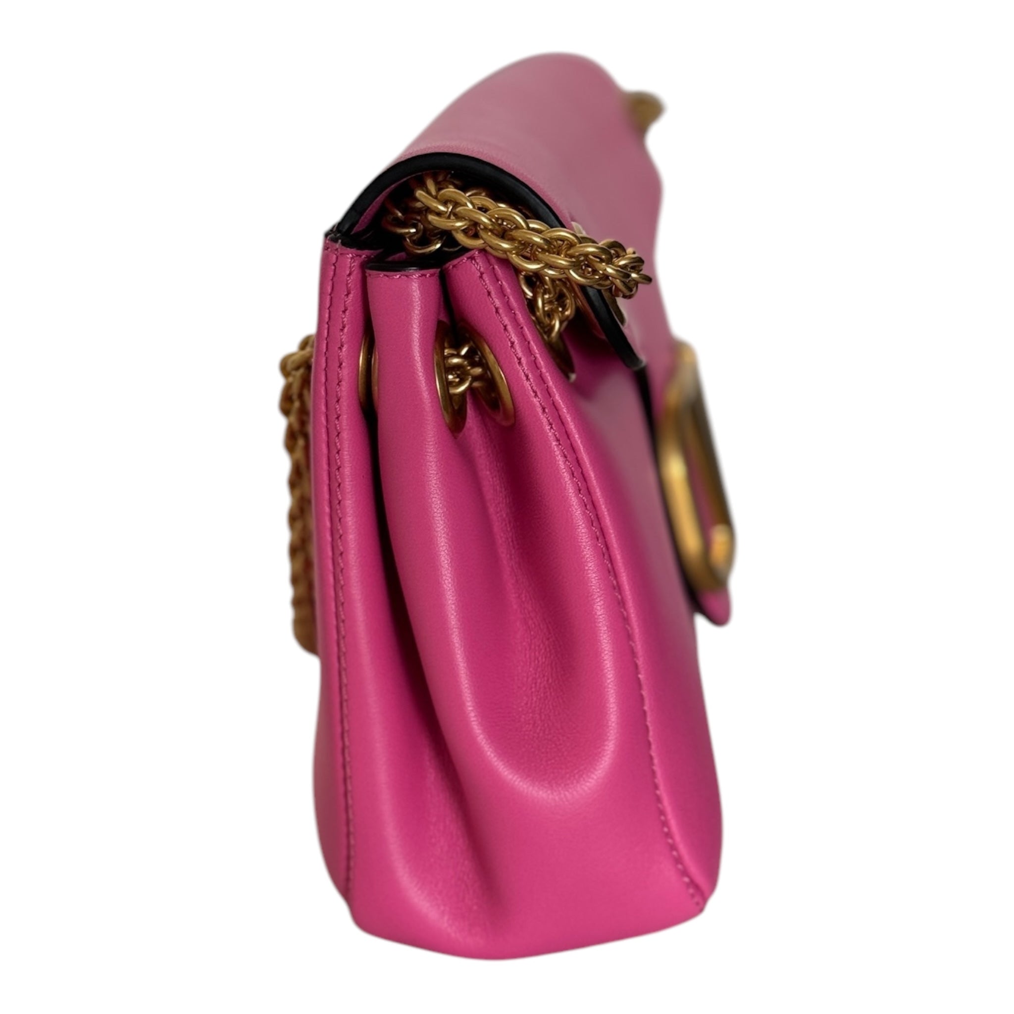 PRE-OWNED - Vlogo Pink Leather Shoulder Bag