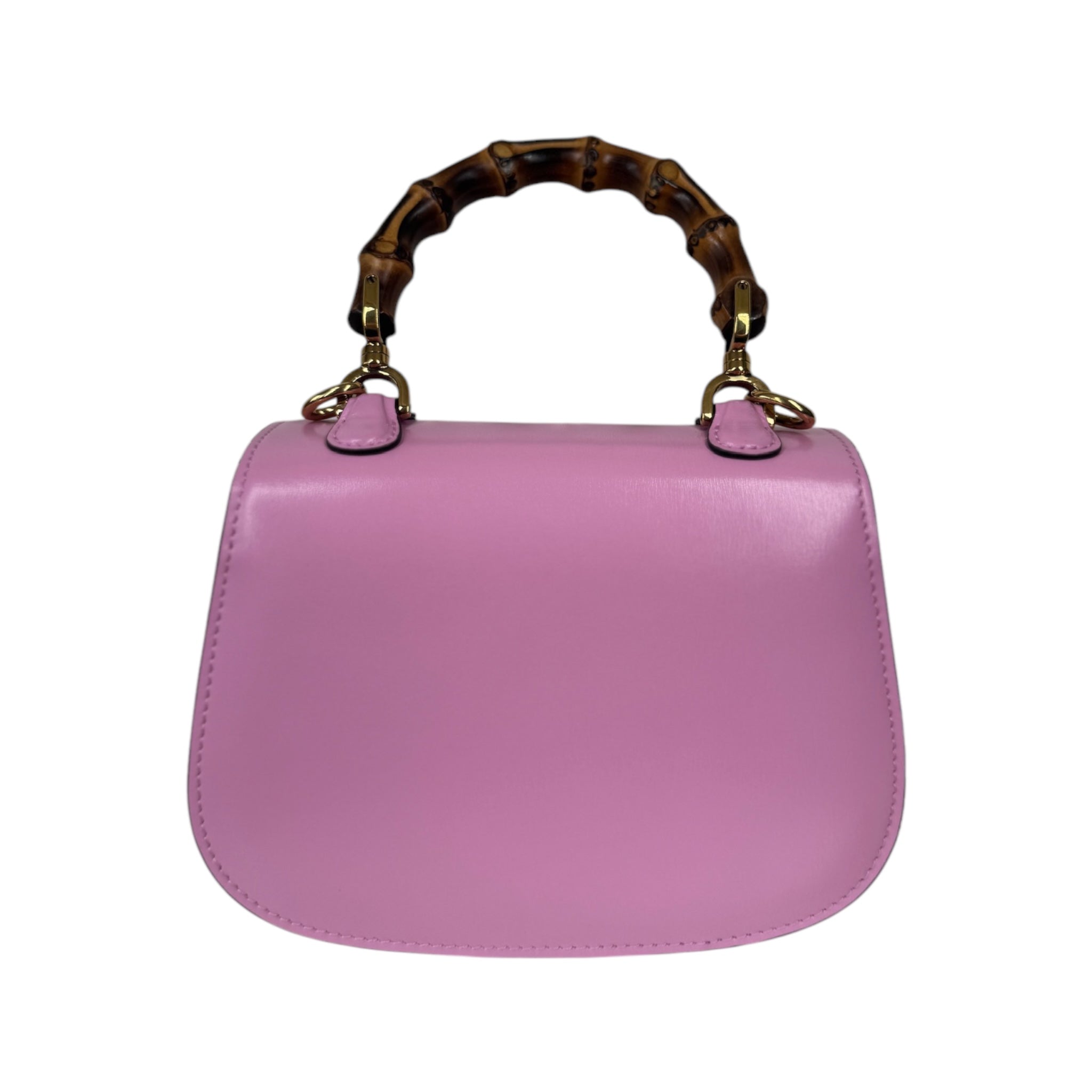 Bolso bandolera mini GG 1947 de bambú rosa de segunda mano