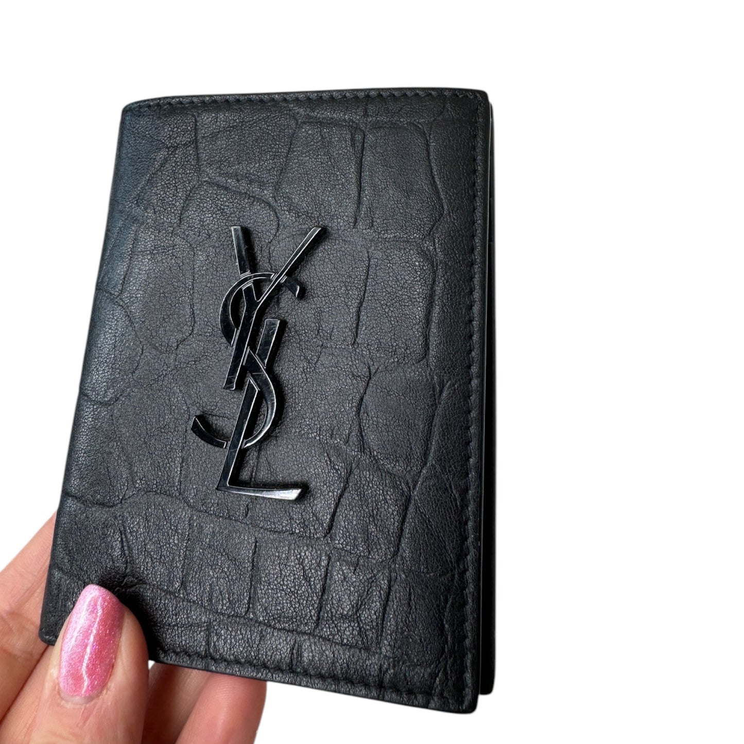 PRE-OWNED YSL Le Monogram Black Calfskin Card Holder