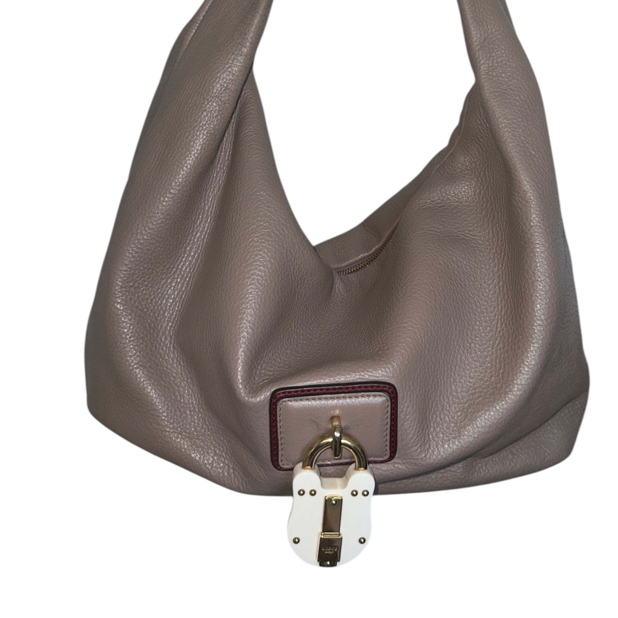 PRE-OWNED Carrie Calle Beige Leather Shoulder Bag
