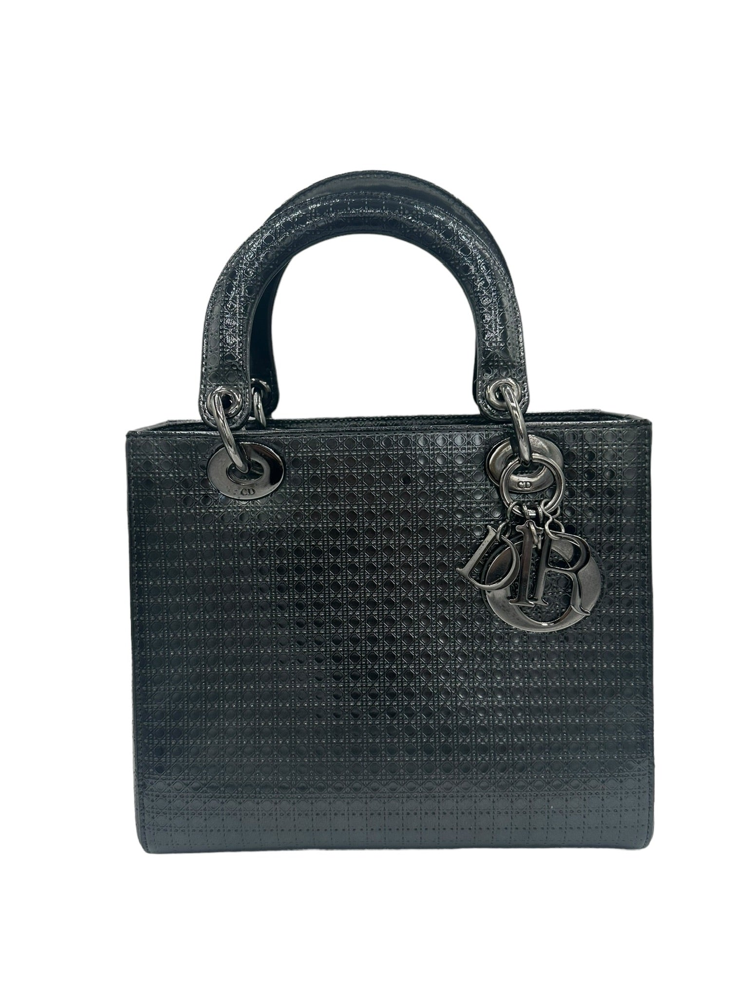 DIOR - Lady Dior de charol plateado mediano