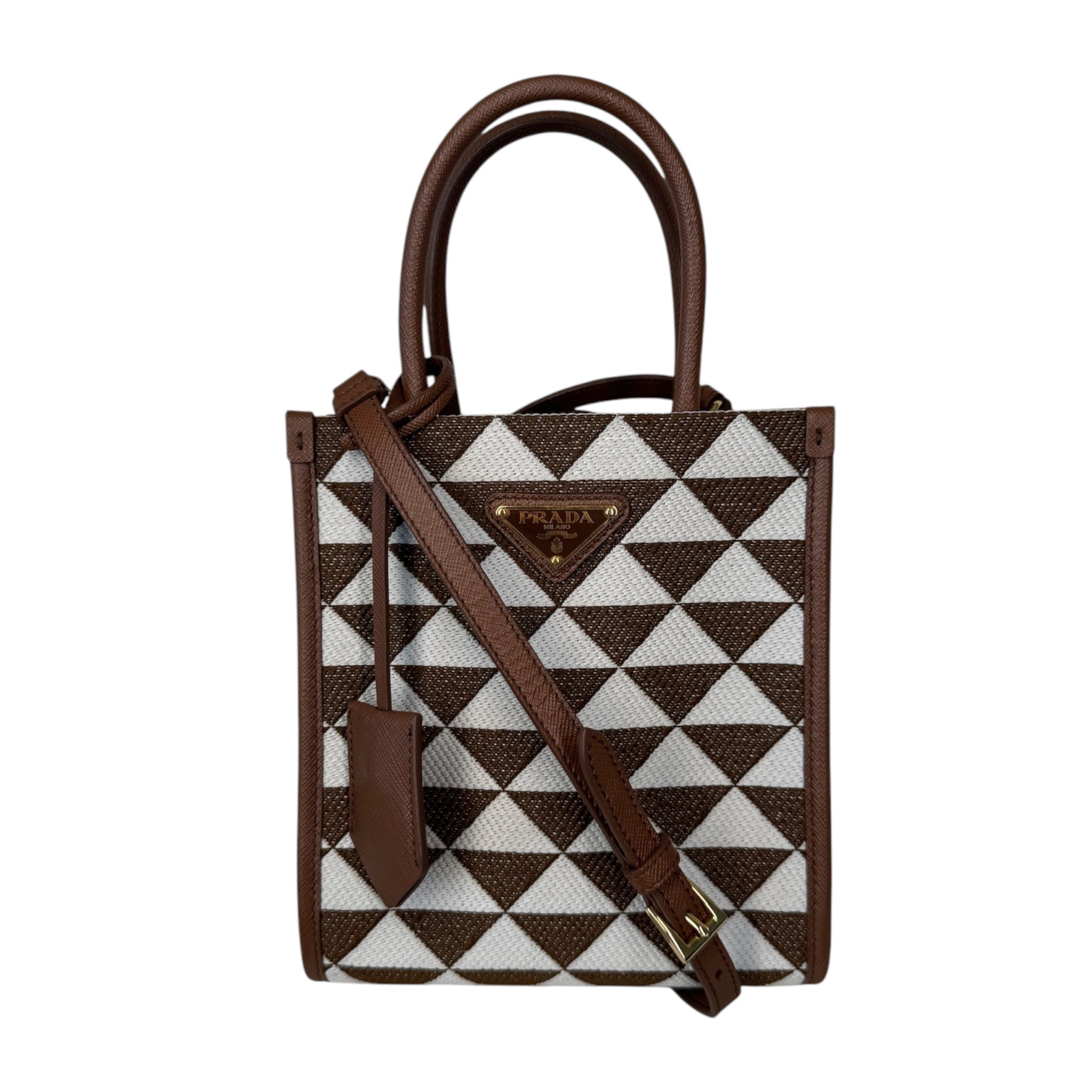 PRE-OWNED Symbole Satchel Brown Canvas Crossbody Bag