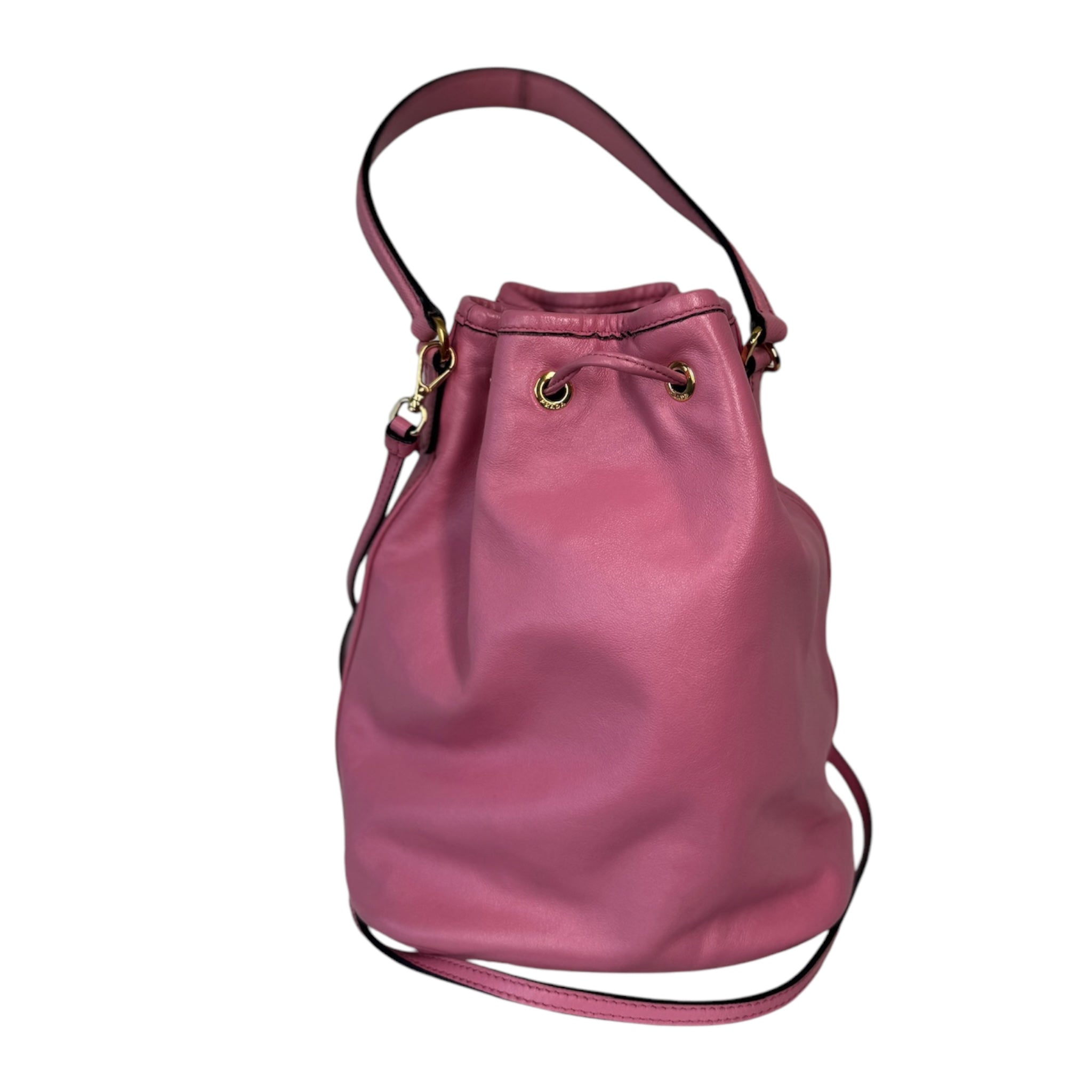 PRE-OWNED Pink Duet Bucket Crossbody Bag