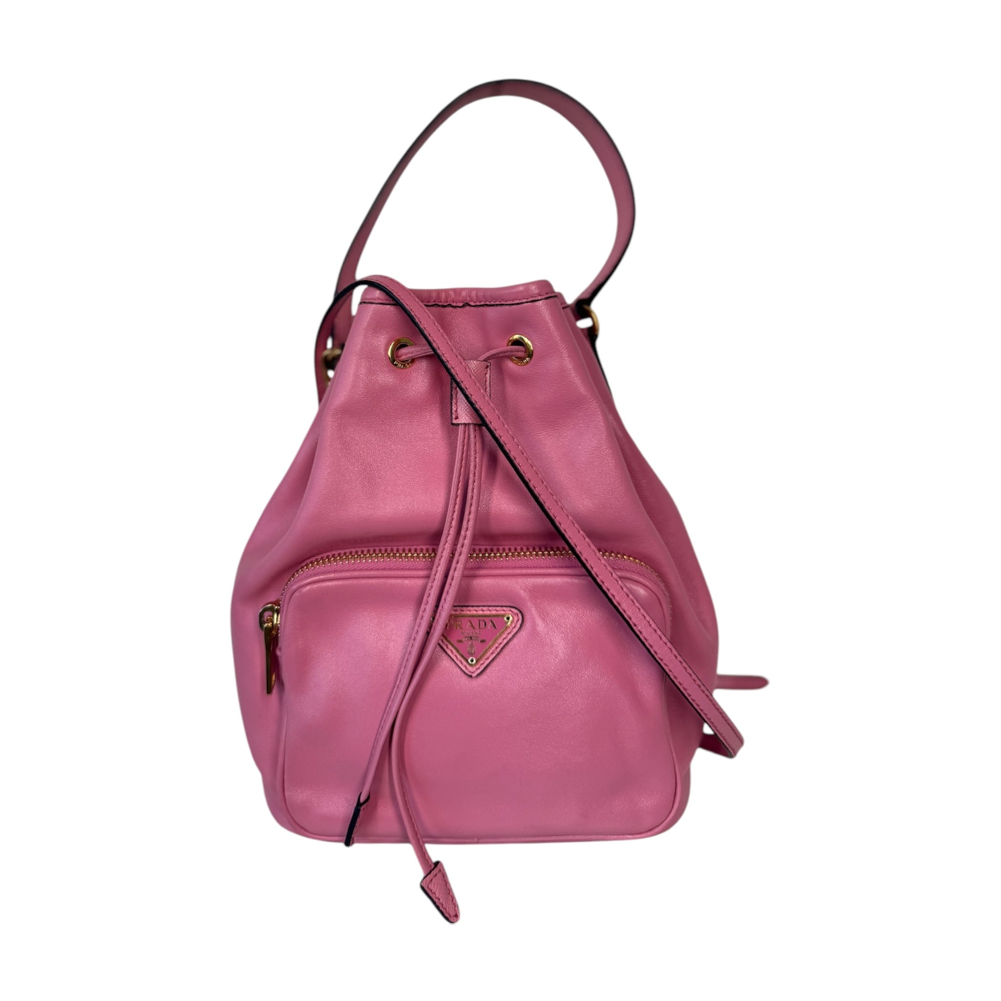 PRE-OWNED Pink Duet Bucket Crossbody Bag