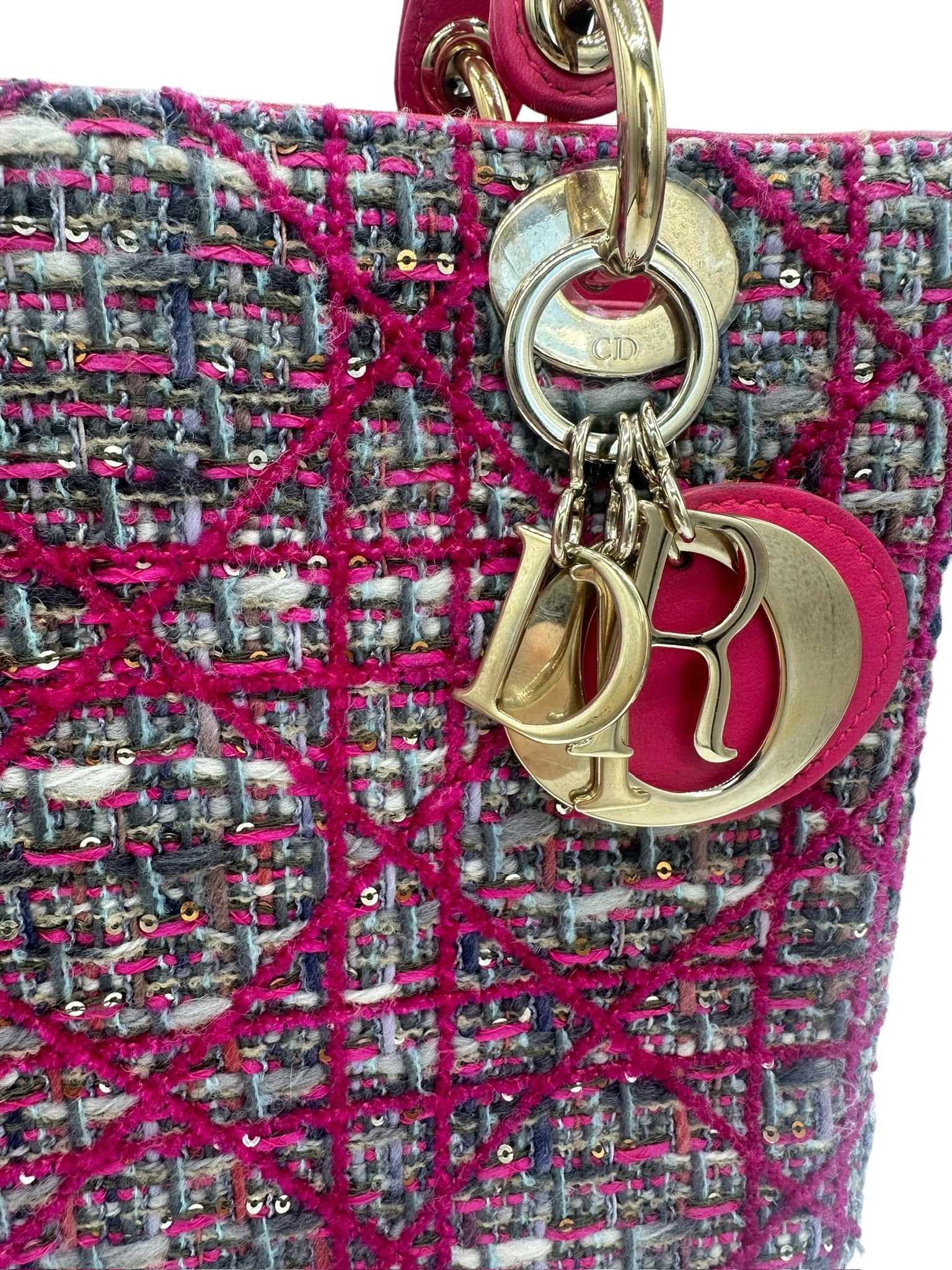 DIOR - Lady Dior mediana en tweed rosa