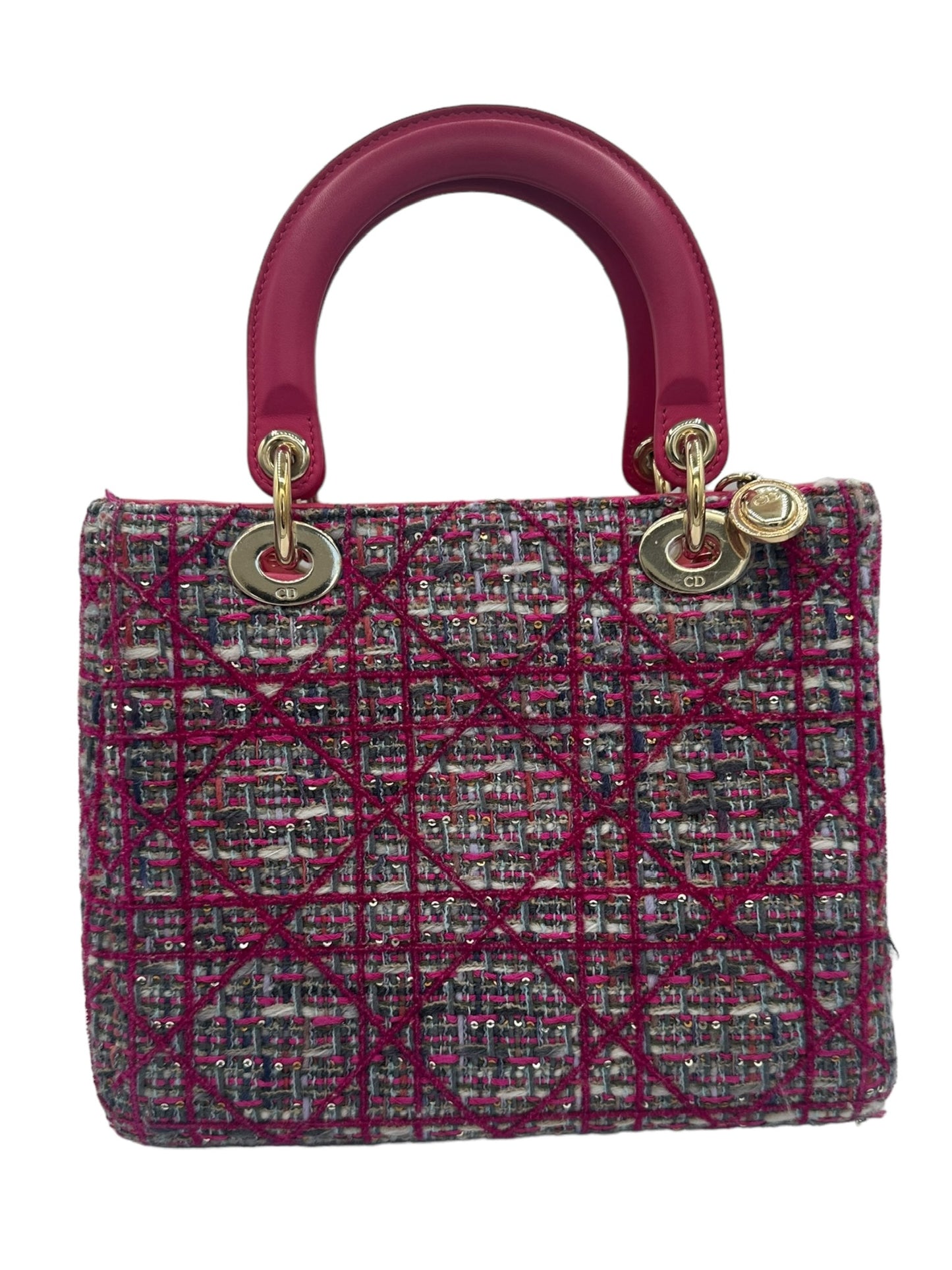 DIOR - Pink Tweed Medium Lady Dior