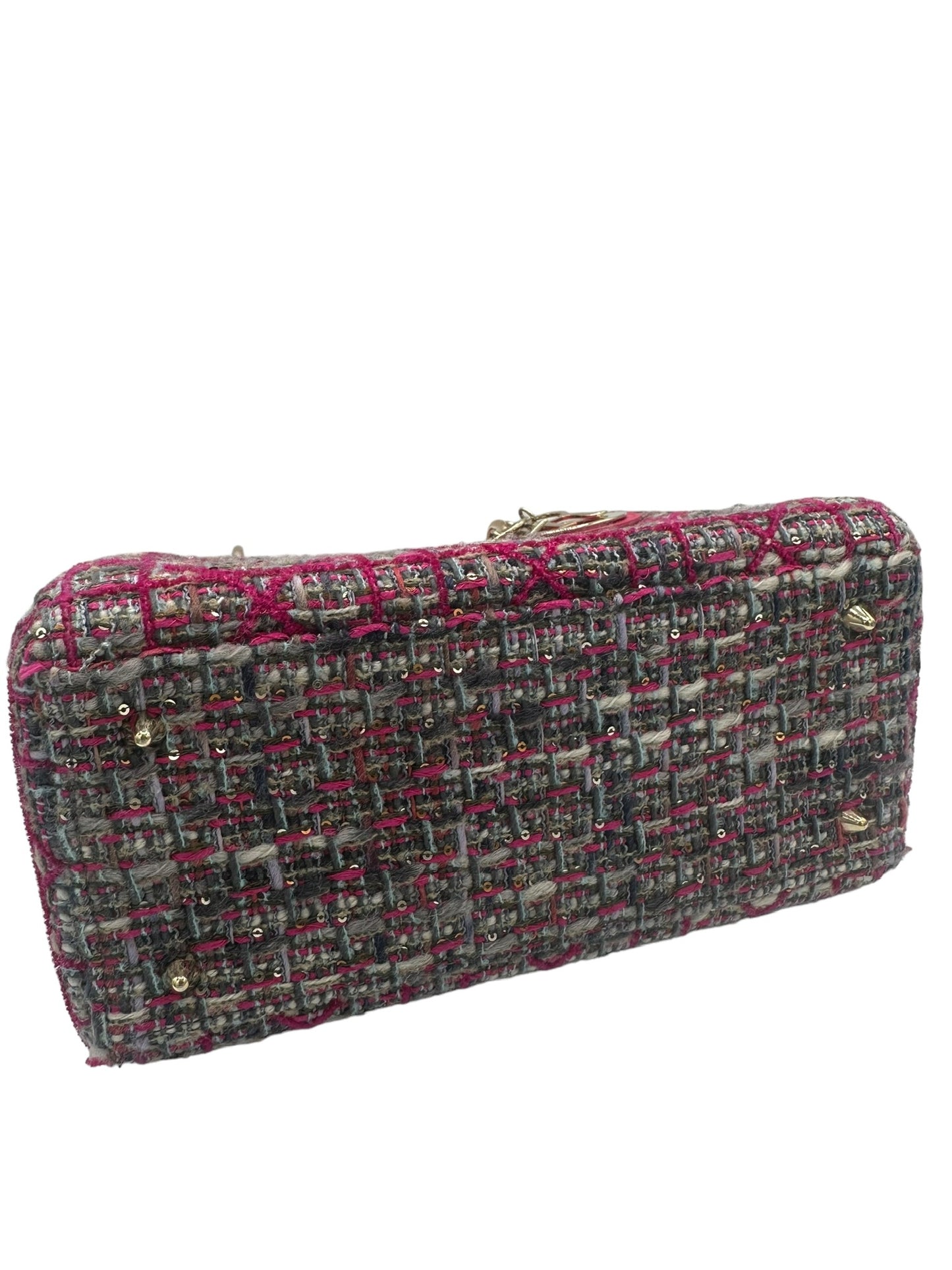 DIOR - Pink Tweed Medium Lady Dior