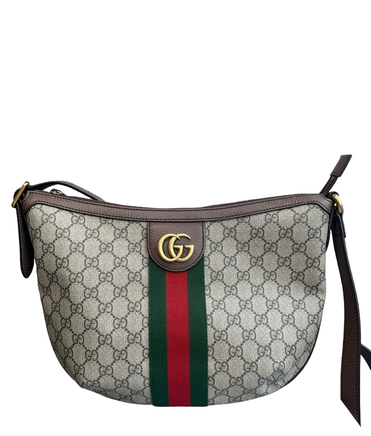 GUCCI - Bolso hobo pequeño Ophidia con media luna y diseño GG Supreme Web