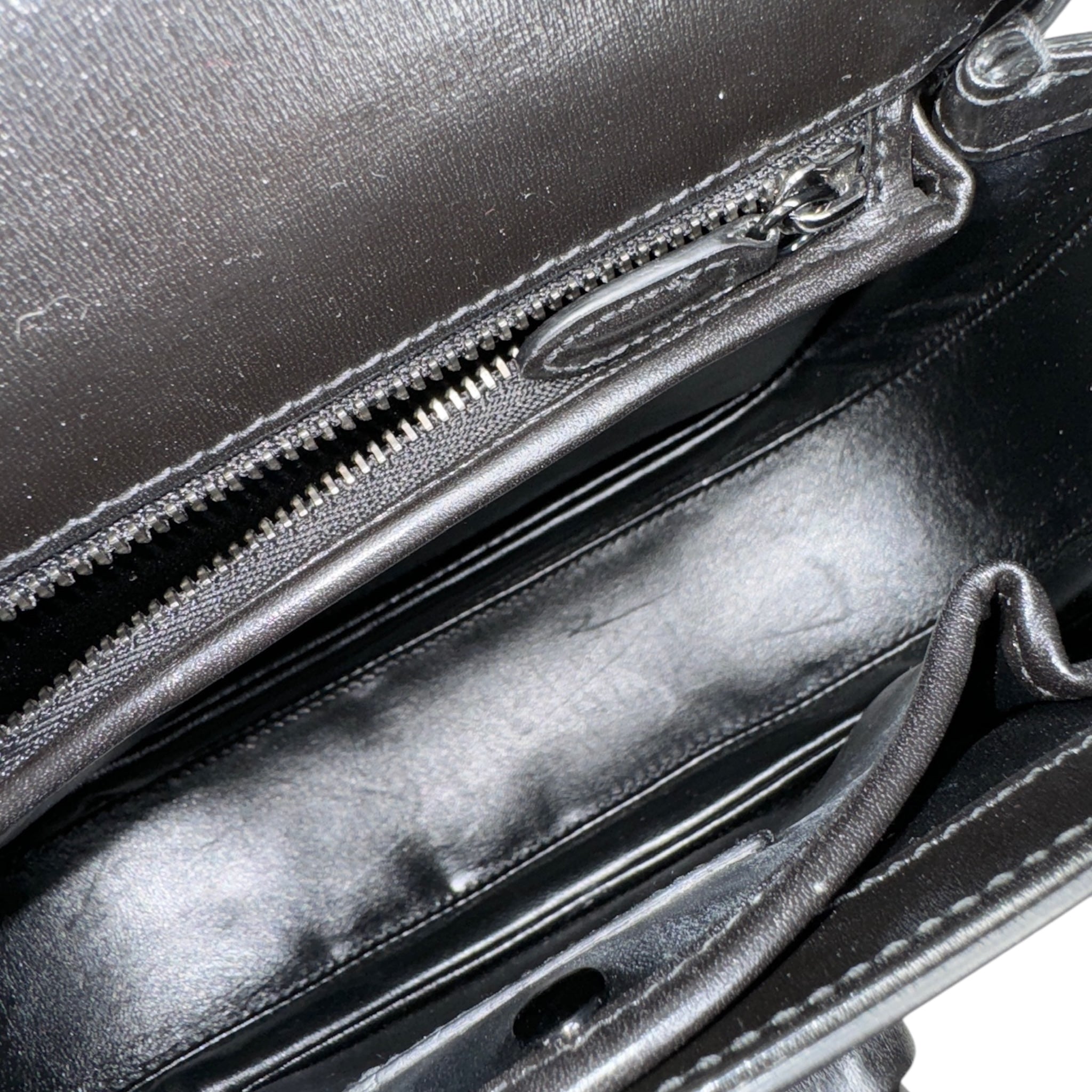 Bolso de hombro GG 1947 Bamboo de piel de becerro totalmente negra, USADO