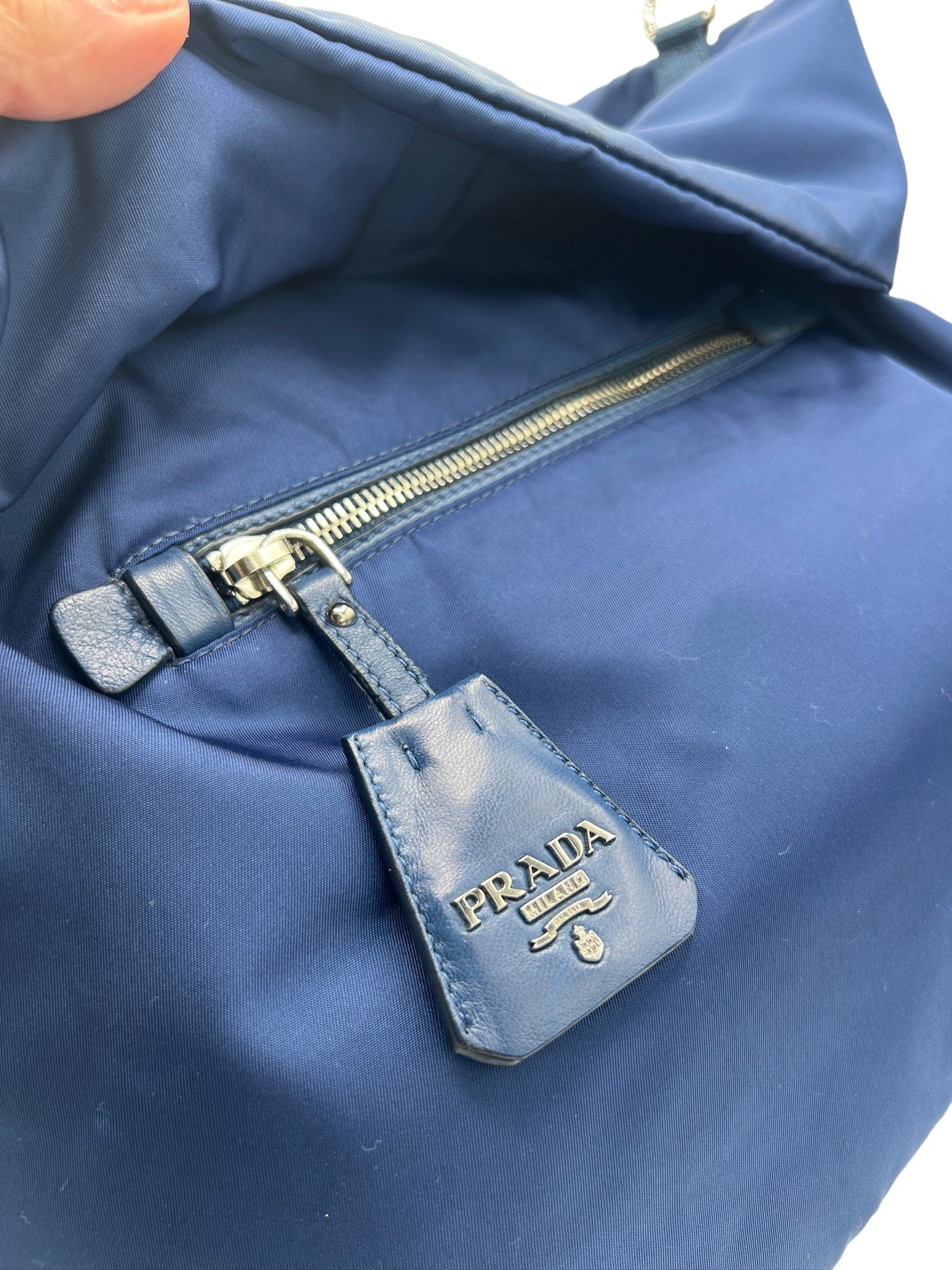 PRADA - Navy Nylon Tessuto Double Tote Bag