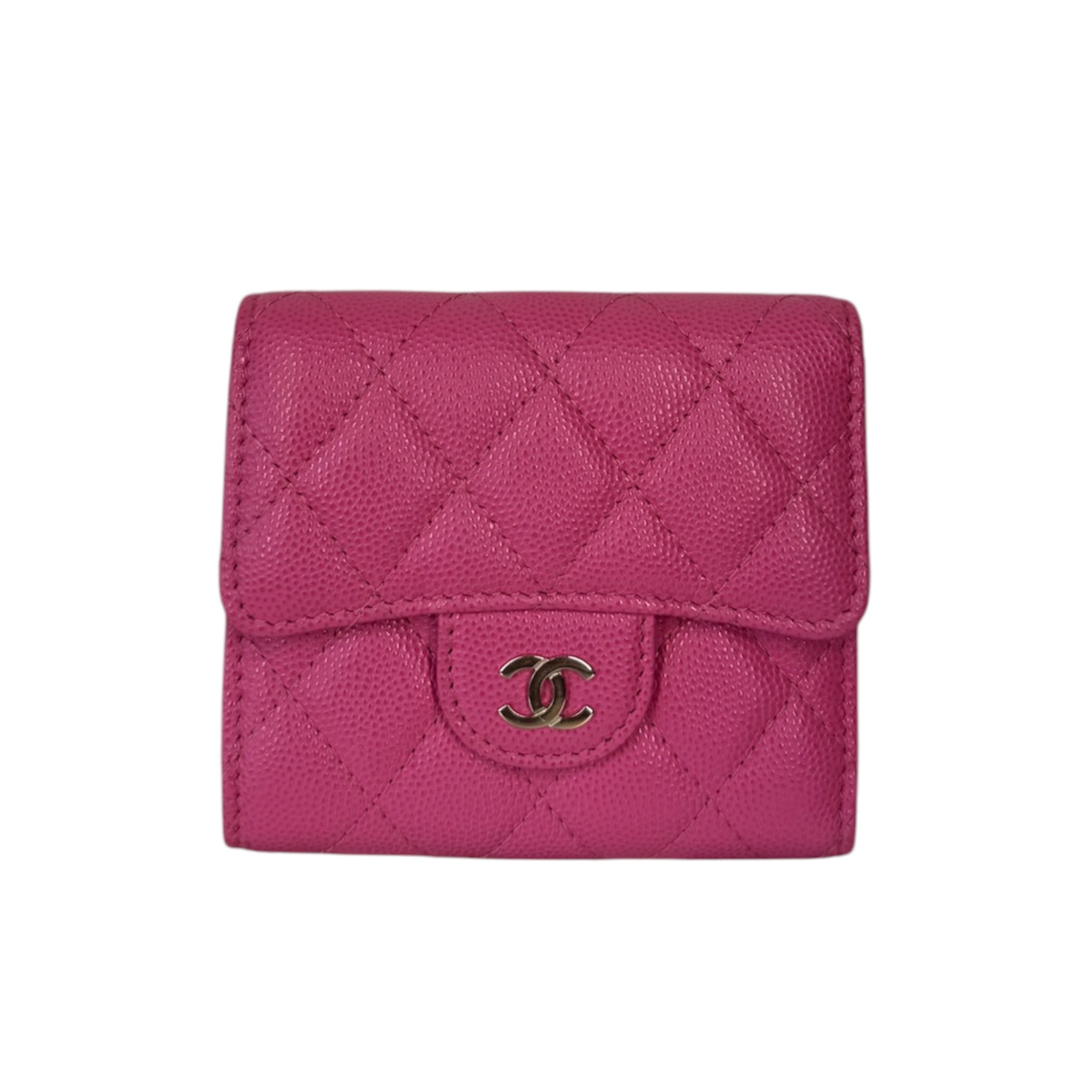 Cartera corta CC Caviar Rosa de segunda mano