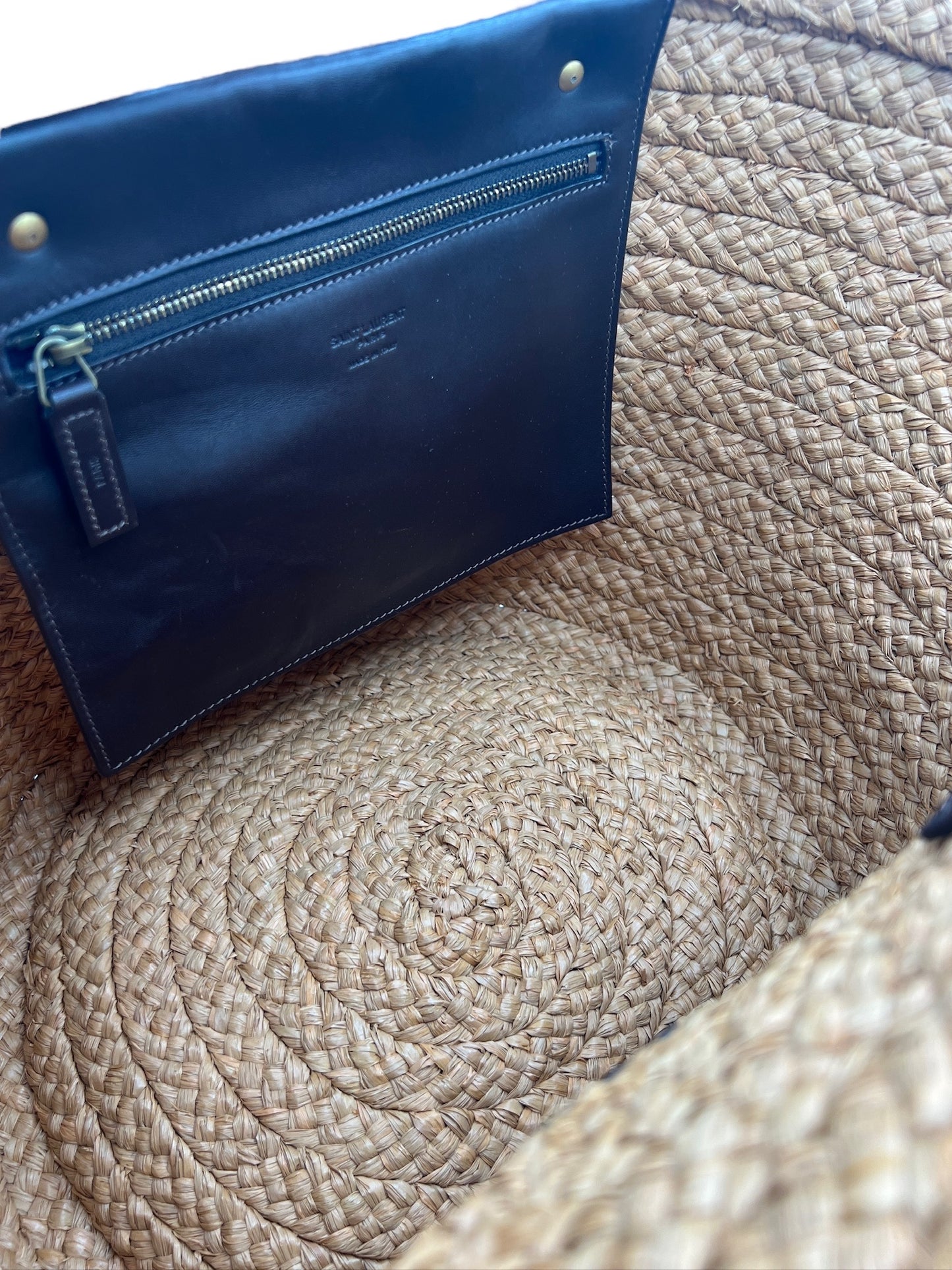 SAINT LAURENT - Panier Basket Raffia Tote