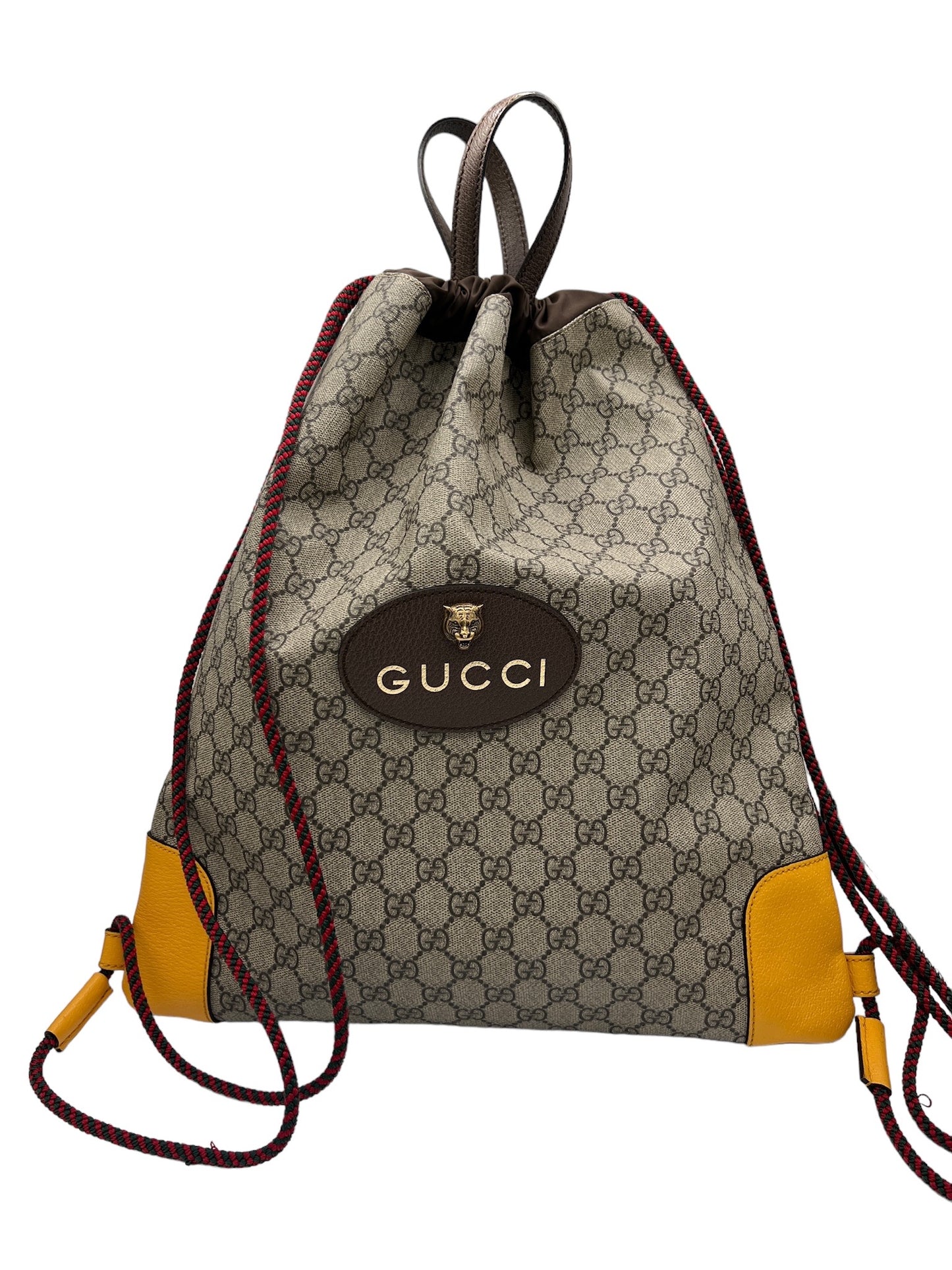 GUCCI - GG Beige Supreme Canvas Drawstring Backpack