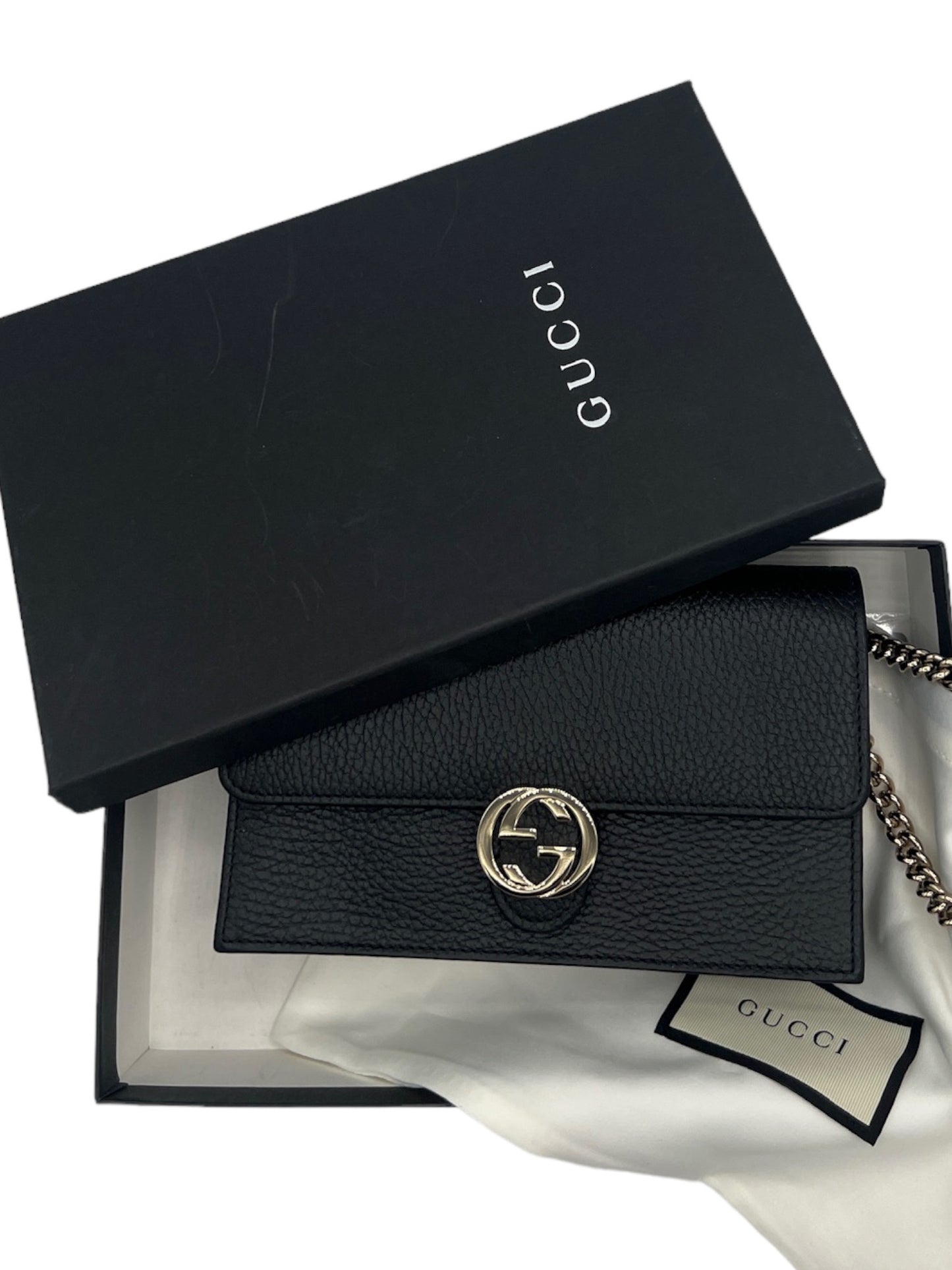 GUCCI - Black GG Interlocking Crossbody Bag