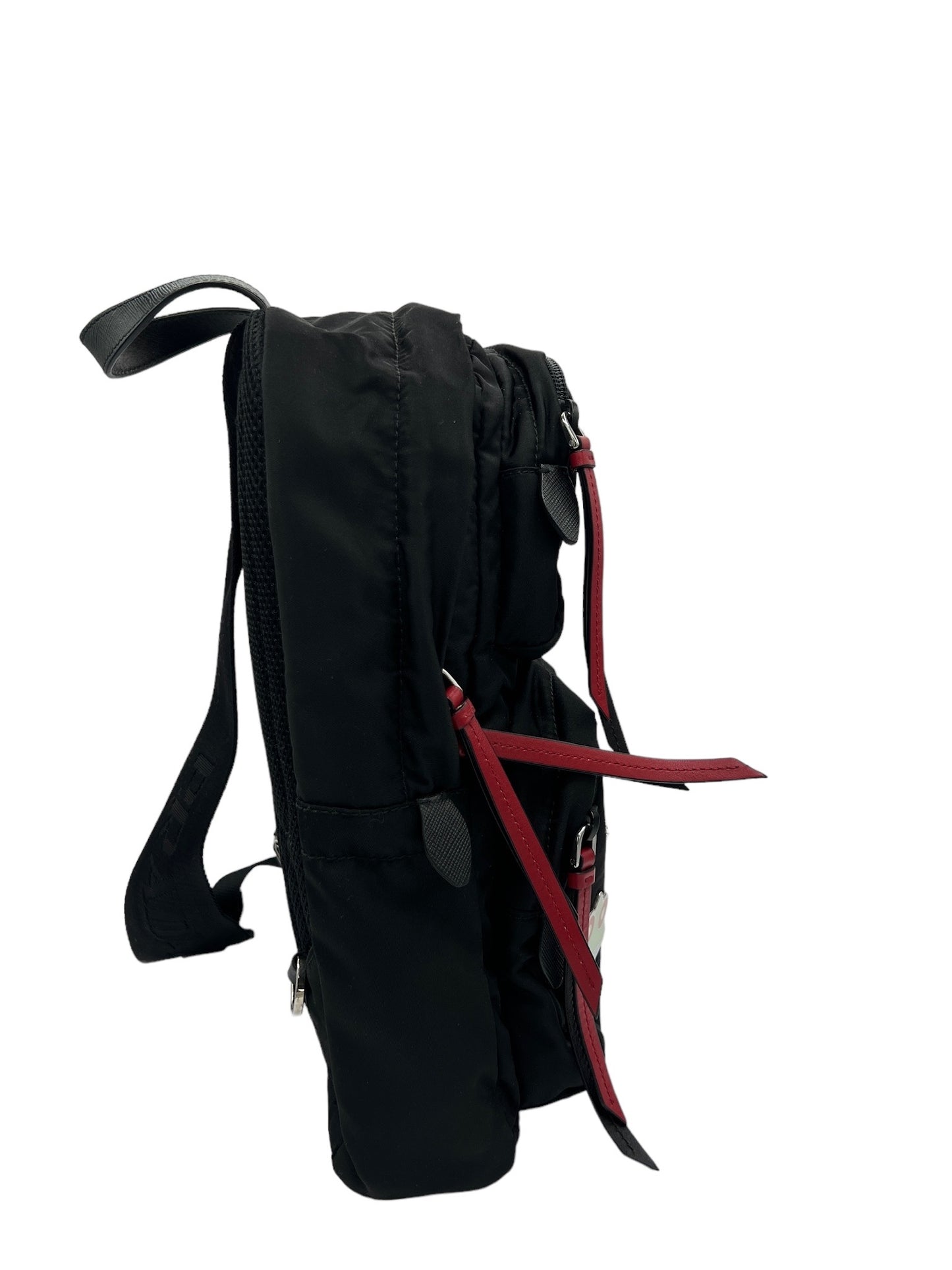 PRADA - Smalto Black Multi Nylon Saffiano Backpack