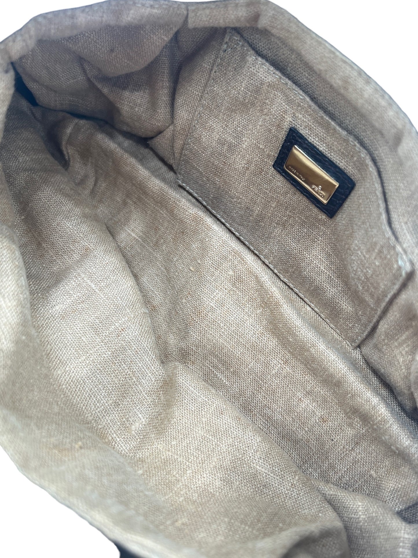 FENDI - Tortoise Spy Bag Zucca Canvas Shoulder Bag