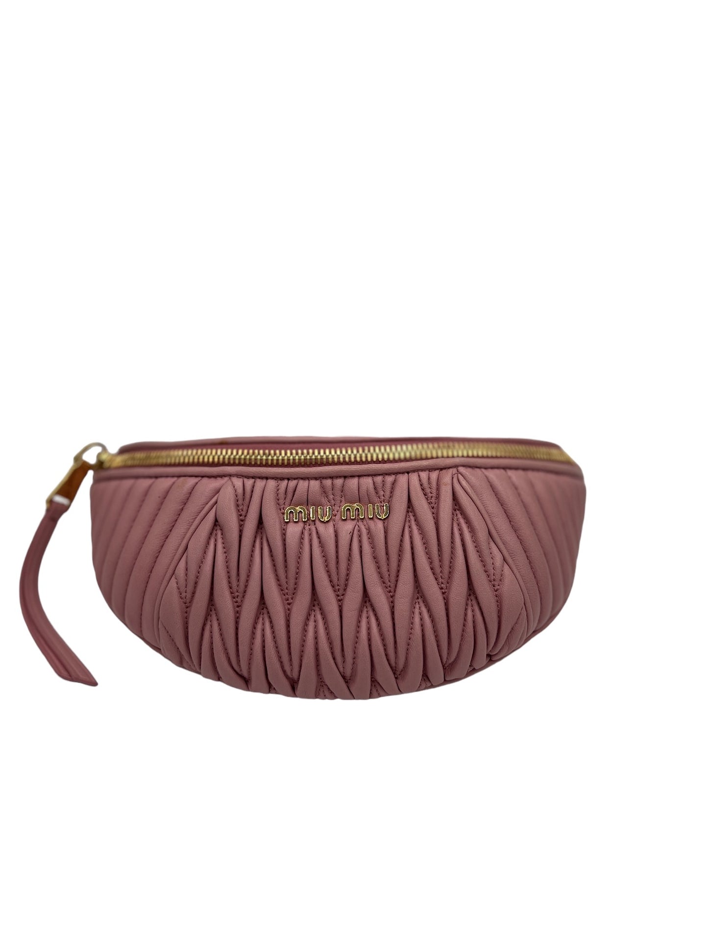 MIUMIU - Pink Leather Matelasse Bum Bag