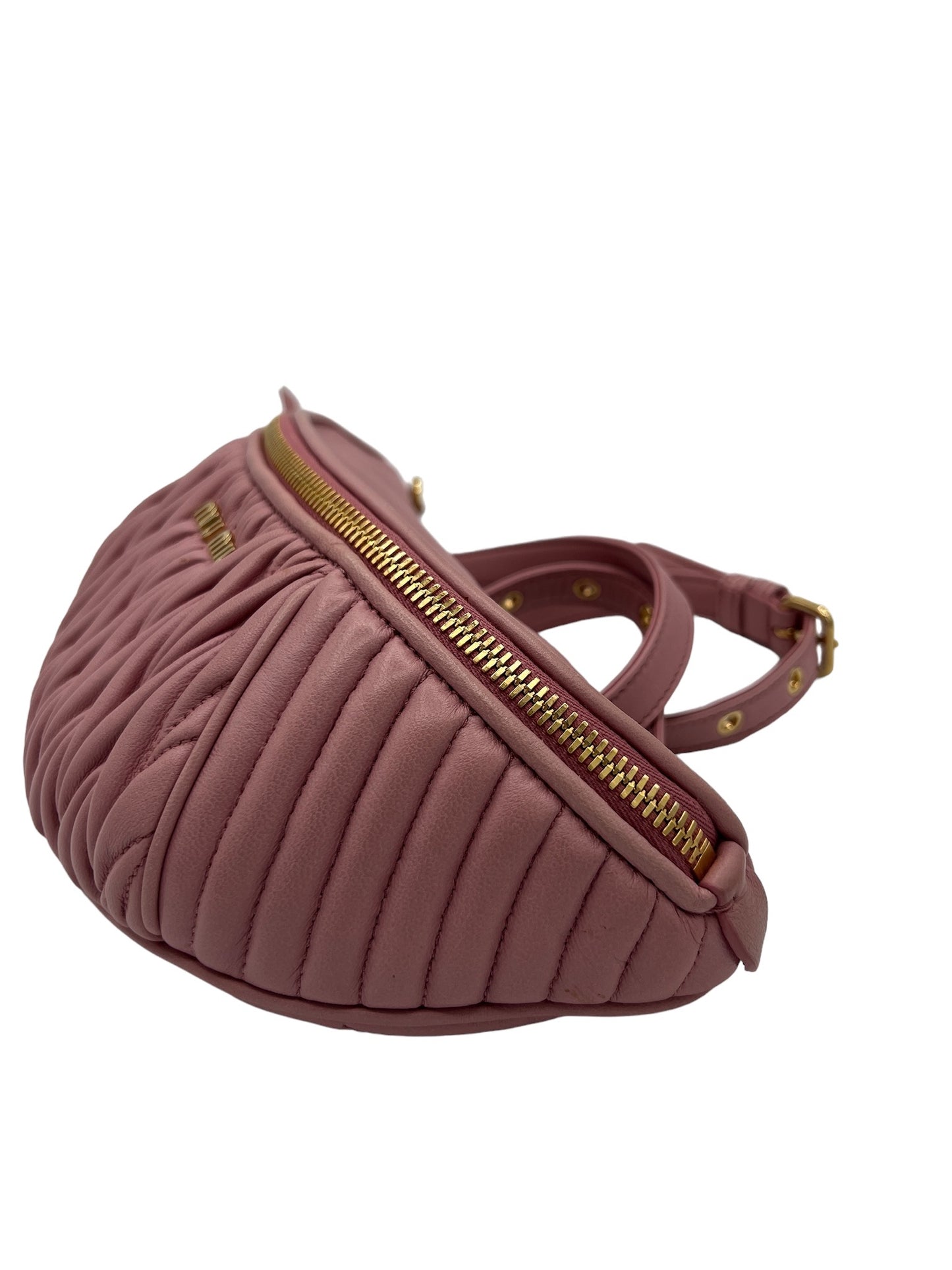 MIUMIU - Pink Leather Matelasse Bum Bag