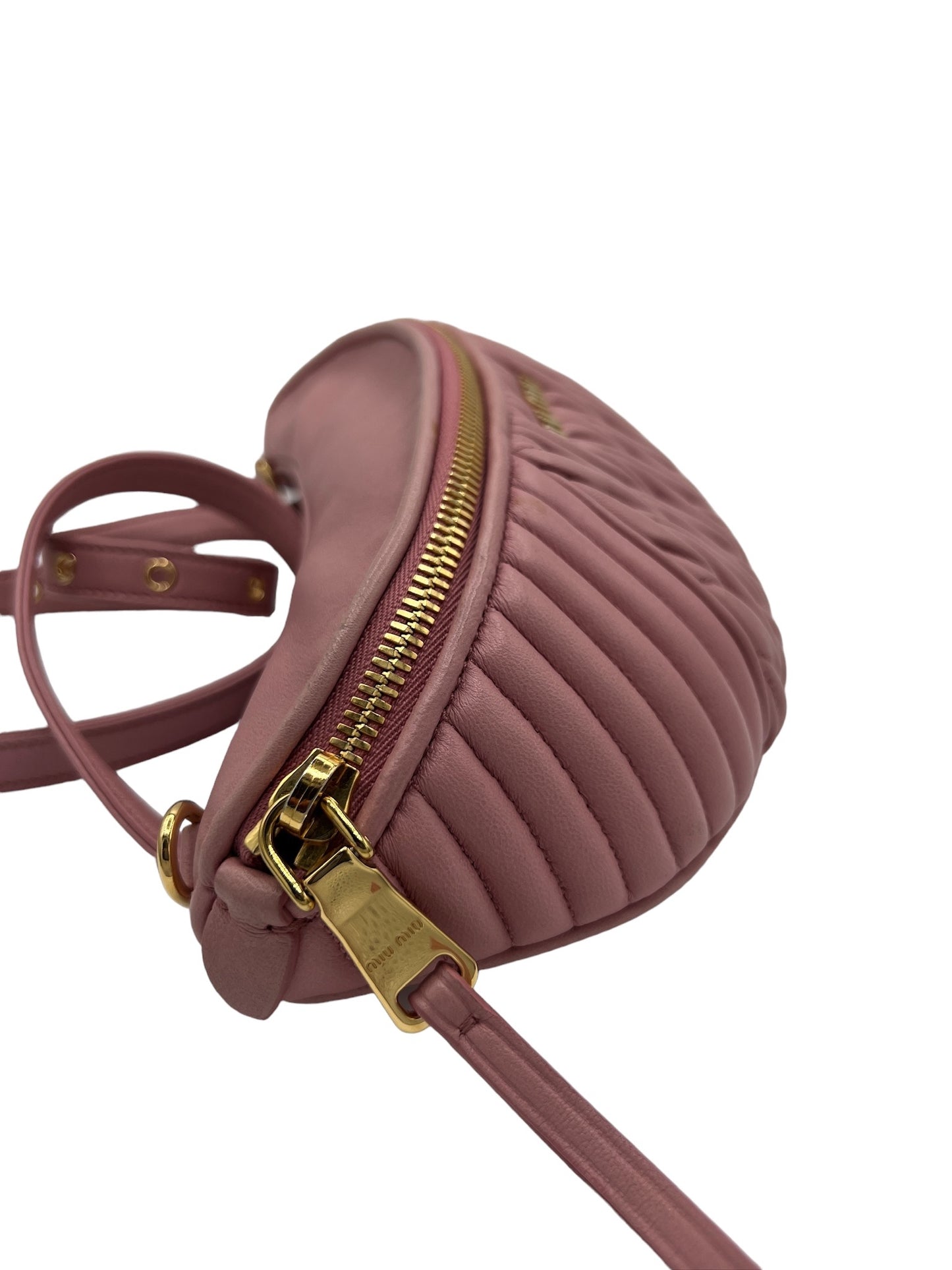 MIUMIU - Pink Leather Matelasse Bum Bag