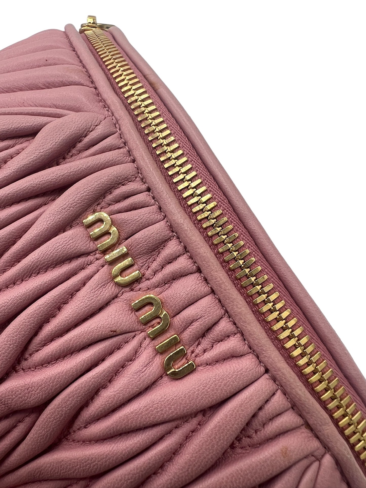 MIUMIU - Pink Leather Matelasse Bum Bag