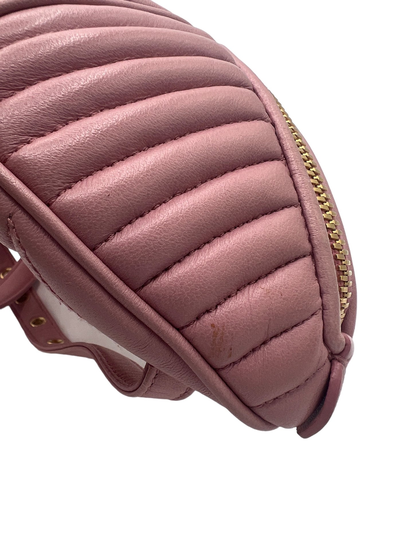 MIUMIU - Pink Leather Matelasse Bum Bag