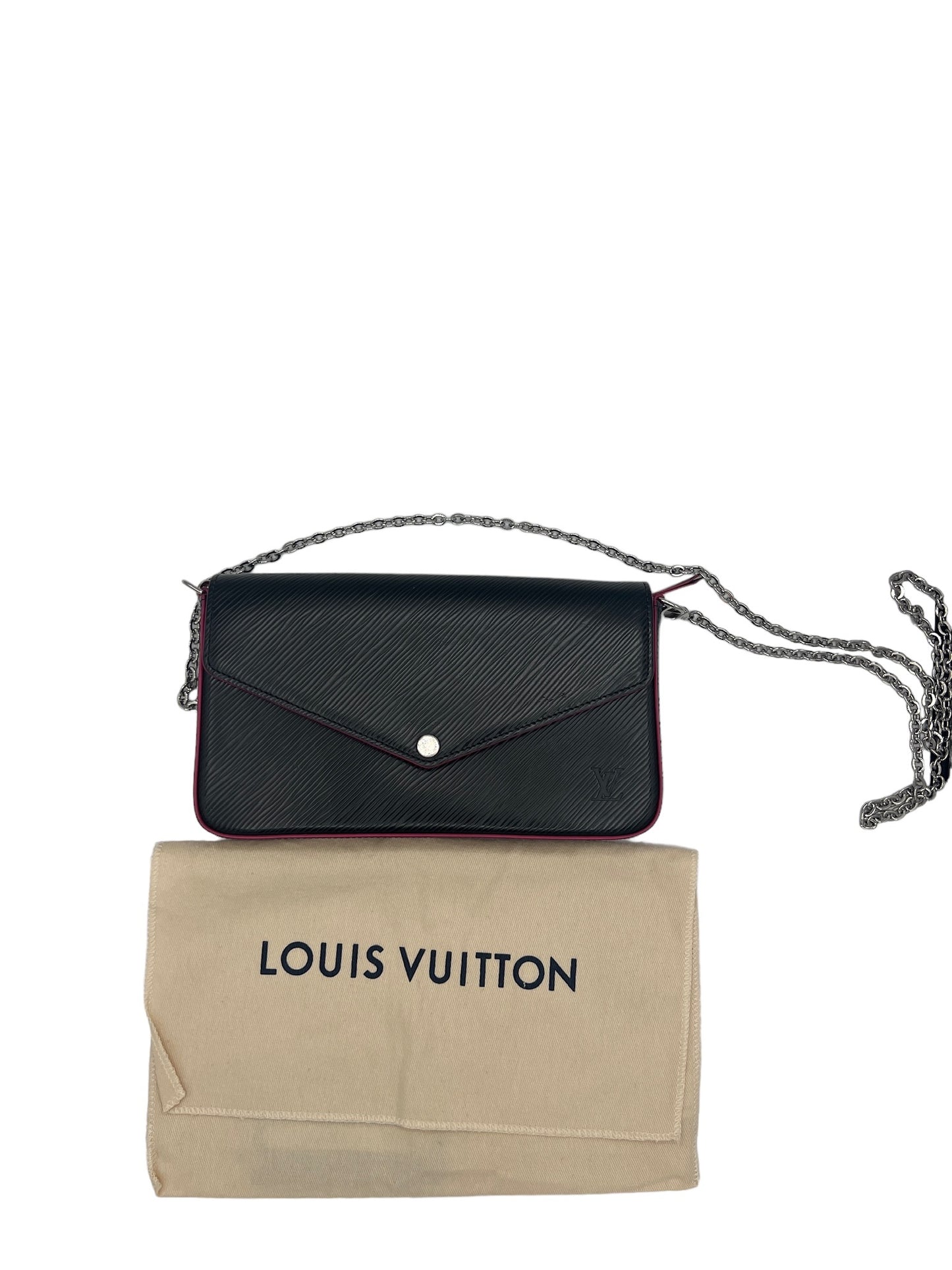 LOUIS VUITTON - Black Epi Leather Felicie Pochette Bag