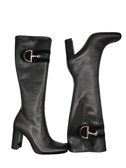 GUCCI - Black Leather Boots Size 37