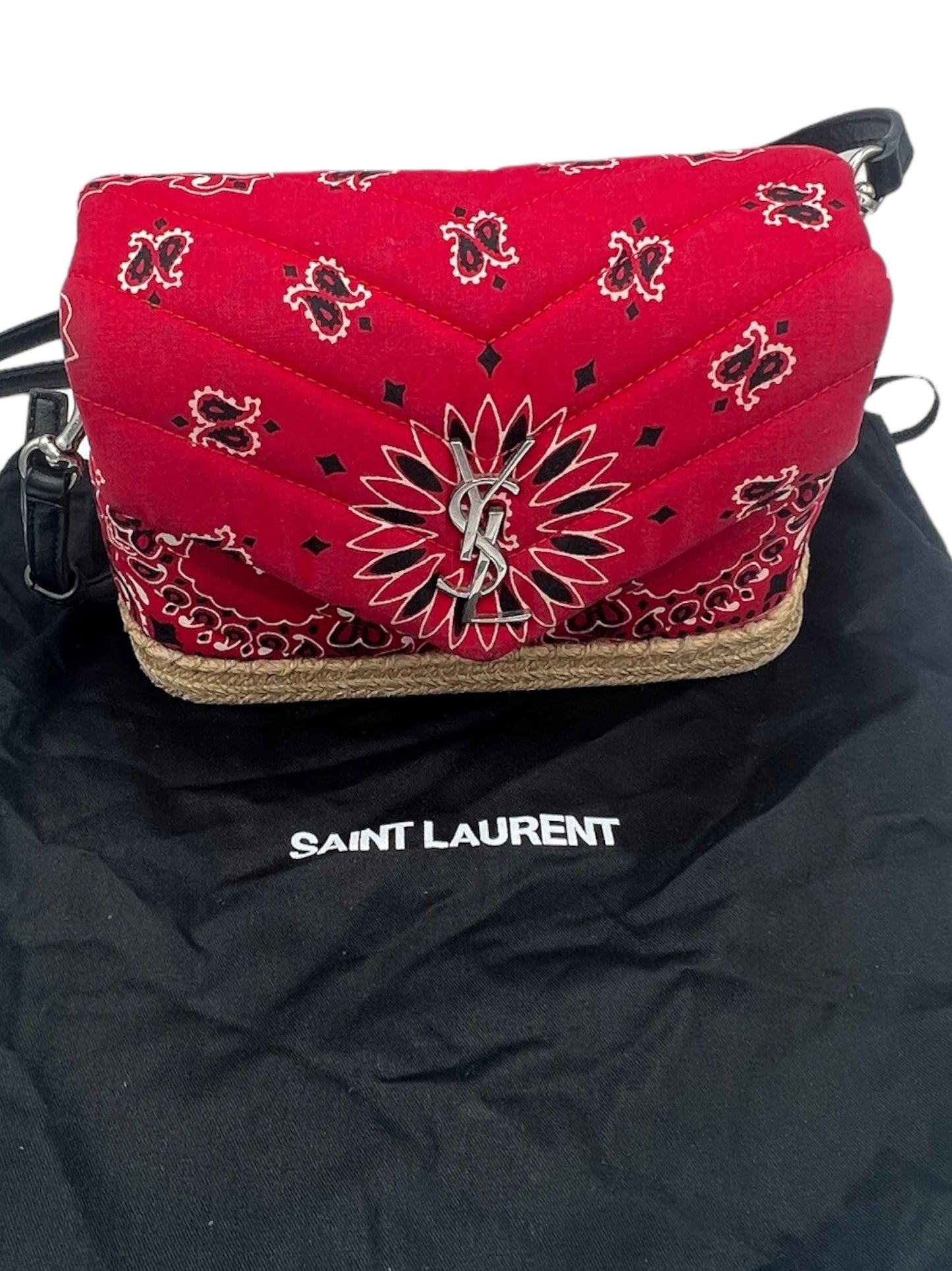 SAINT LAURENT - Bolso bandolera LouLou con monograma y bandana acolchada