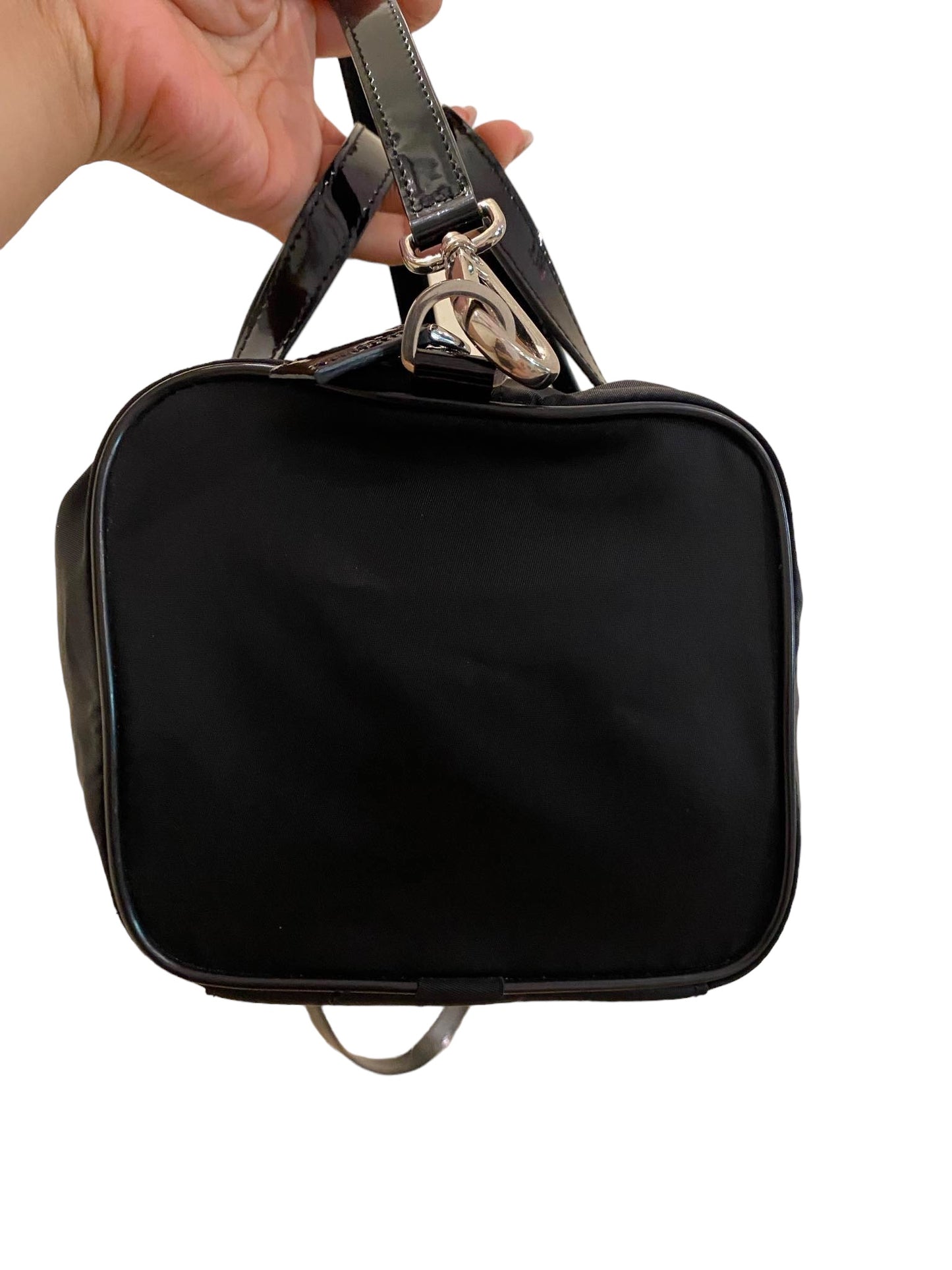 PRADA - Black Nylon Tessuto Small Boston Bag