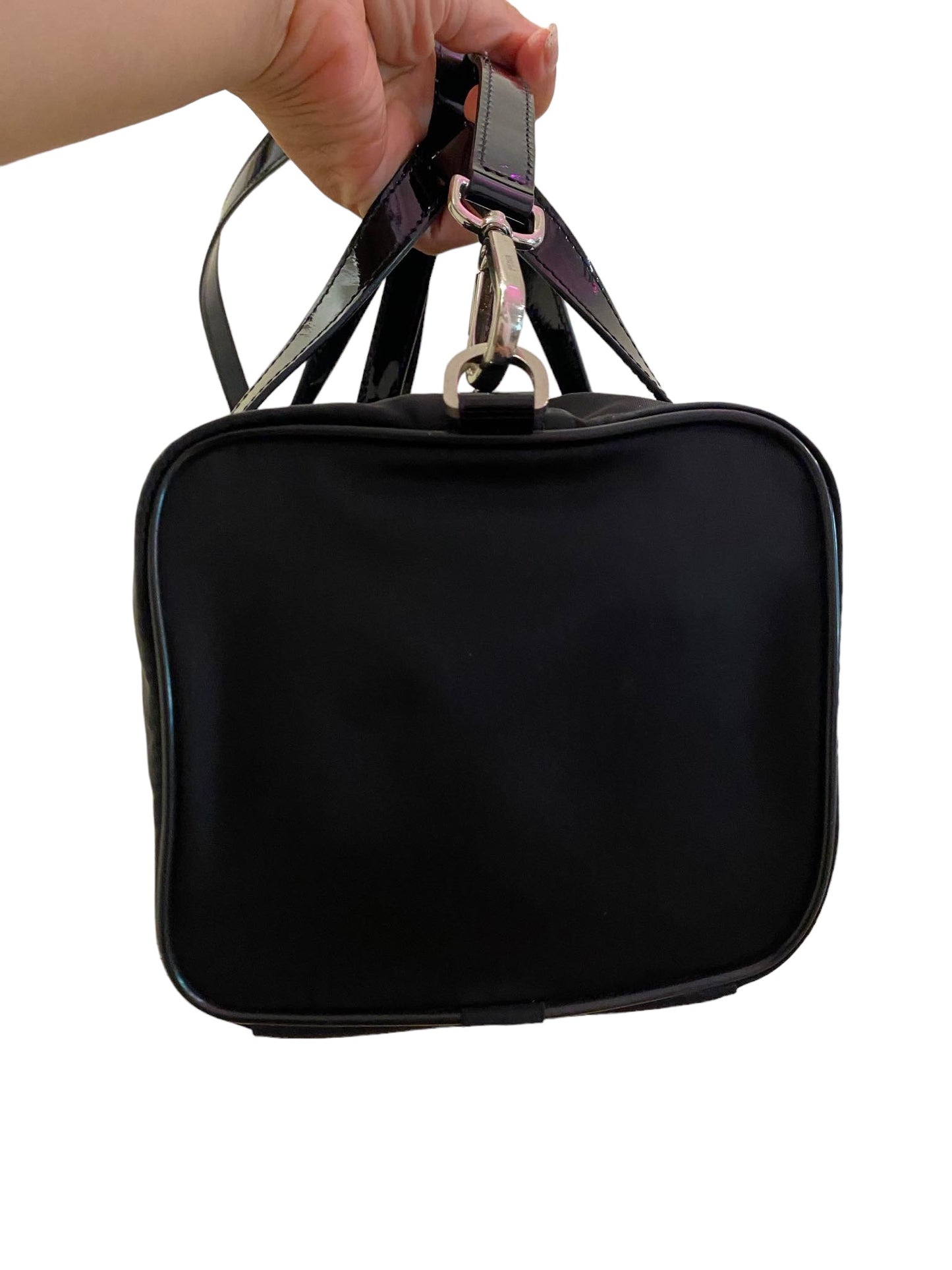 PRADA - Black Nylon Tessuto Small Boston Bag