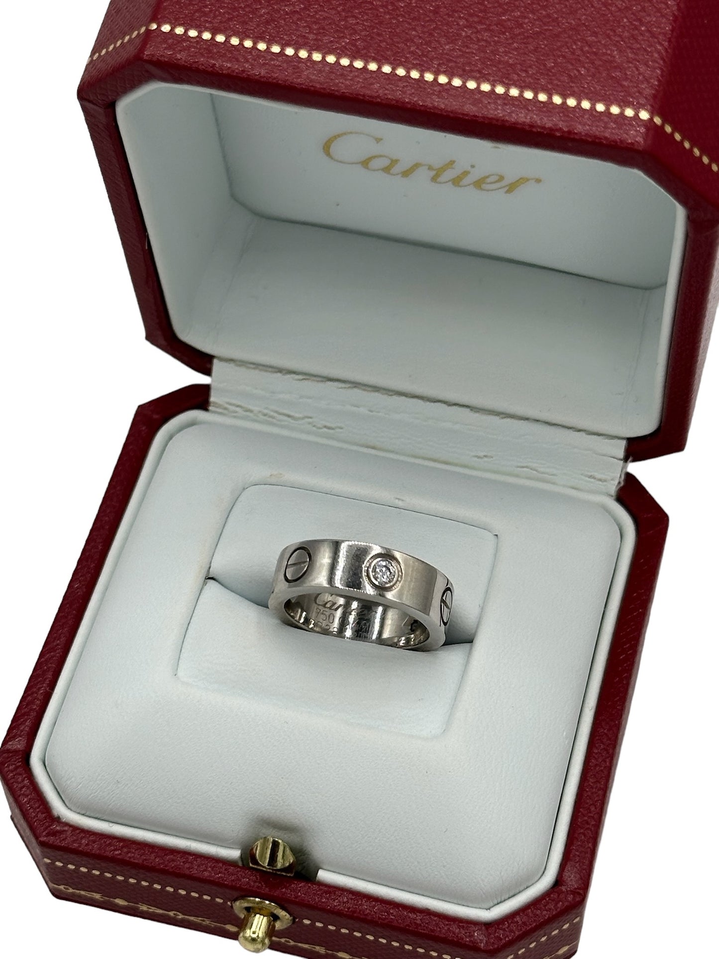 CARTIER - Love Ring Half Diamond Ring 18K White Gold Diamond