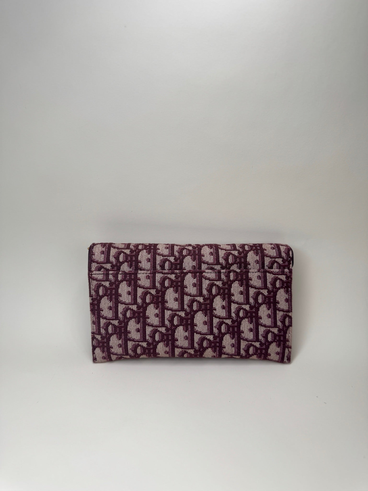 Cartera con cadena y diseño jacquard oblicuo burdeos de segunda mano
