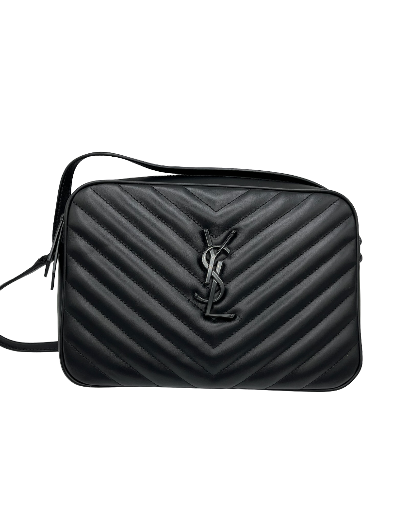 SAINT LAURENT - Lou Camera Bag Matelasse Chevron Leather with Pocket