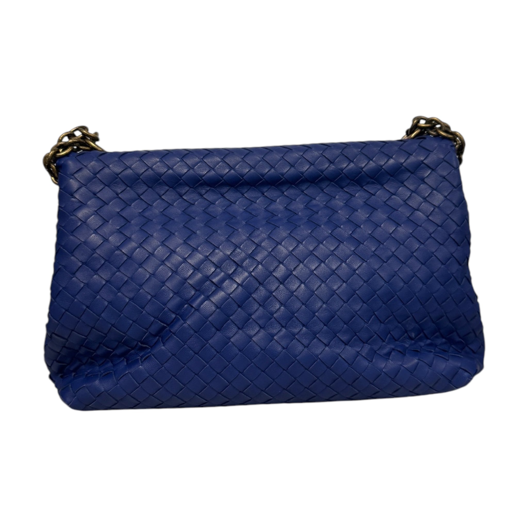 PRE-OWNED Navy Intrecciato Nappa Medium Olimpia Crossbody Bag