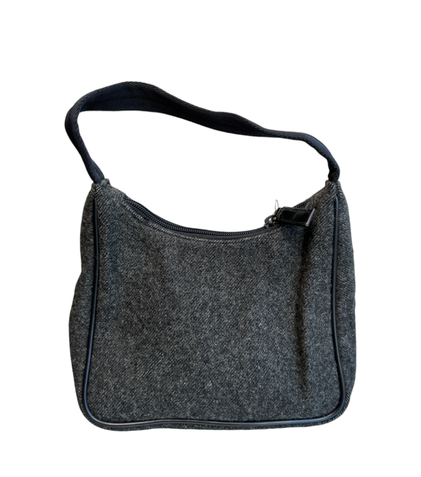 PRADA - Wool Grey Shoulder Bag