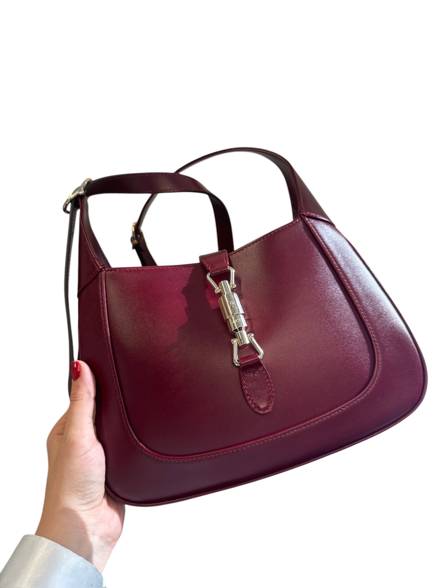 Bolso pequeño Jackie GG Bordeaux Rosso Ancora de piel de segunda mano, año 1961