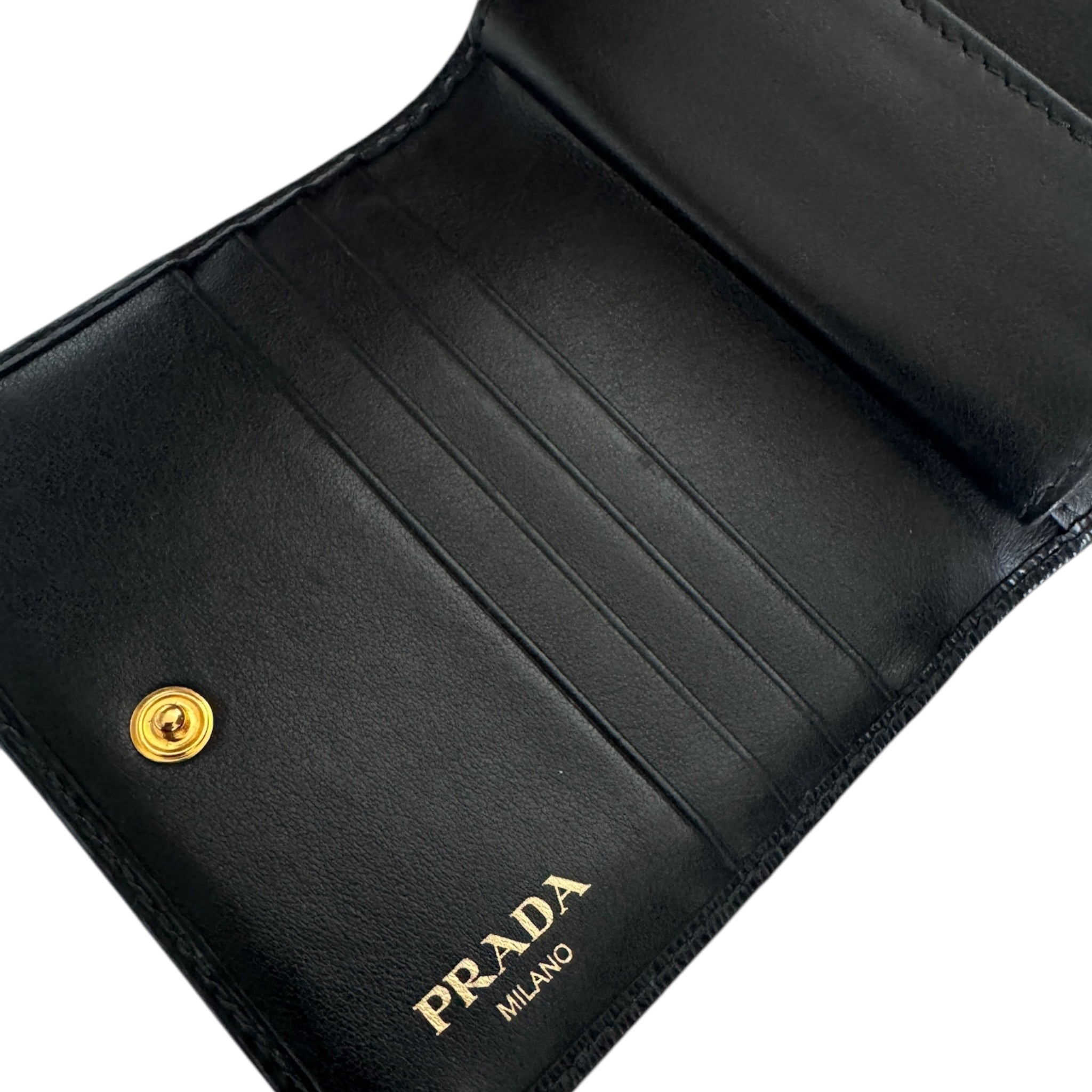 Cartera compacta de cuero Vitello Move Epi negra de segunda mano