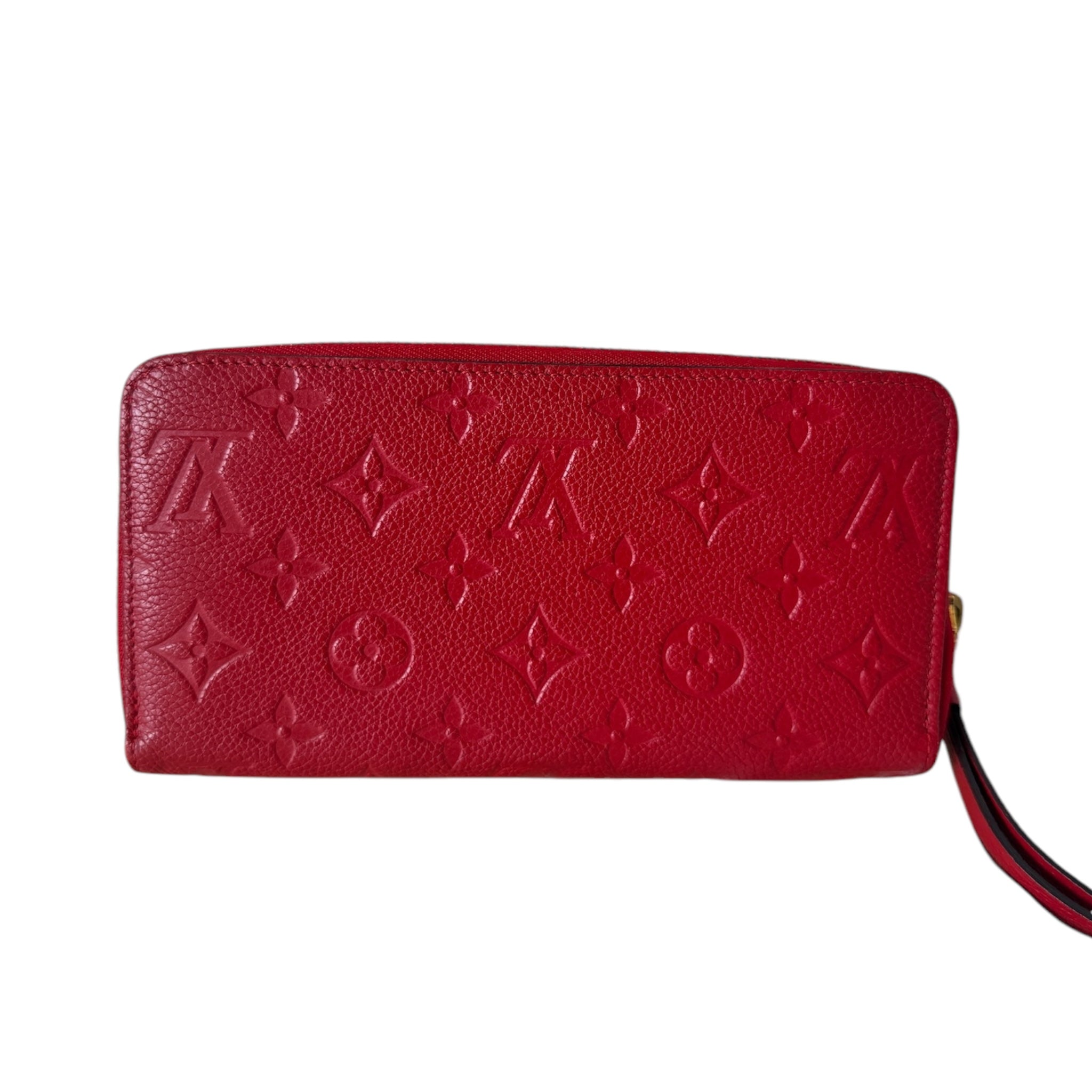 PRE-OWNED LV Red Monogram Empreinte Zippy Long Wallet